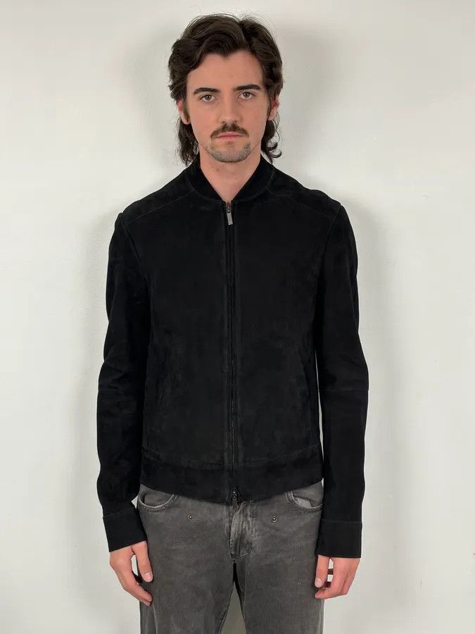 Emporio Armani SS2016 Emporio Armani Black Suede Leather Jacket Size US M / EU 48-50 / 2 - 2 Thumbnail