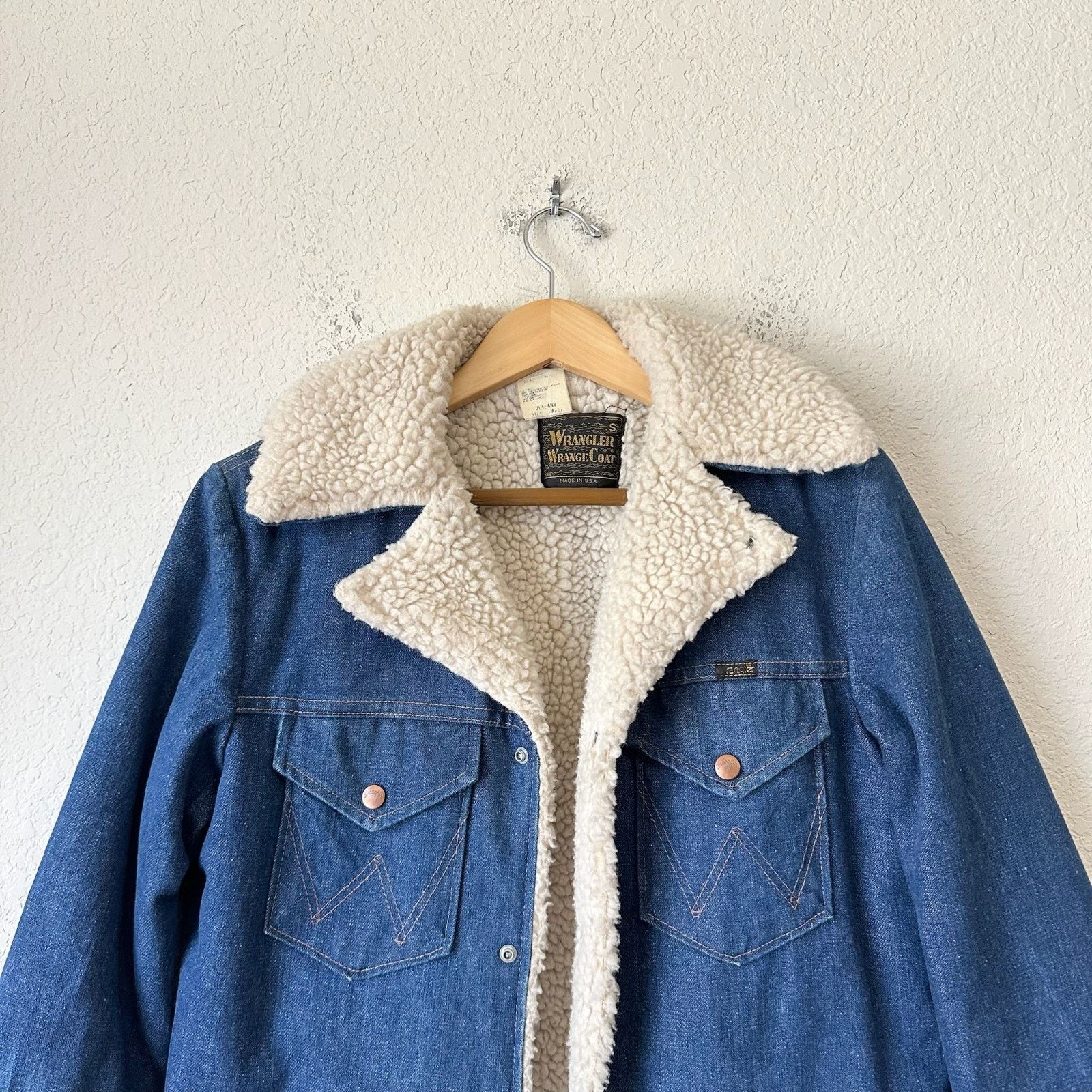 Wrangler VINTAGE WRANGLER Wrange Coat Jacket Sherpa Lined Western 70s Size US S / EU 44-46 / 1 - 4 Thumbnail