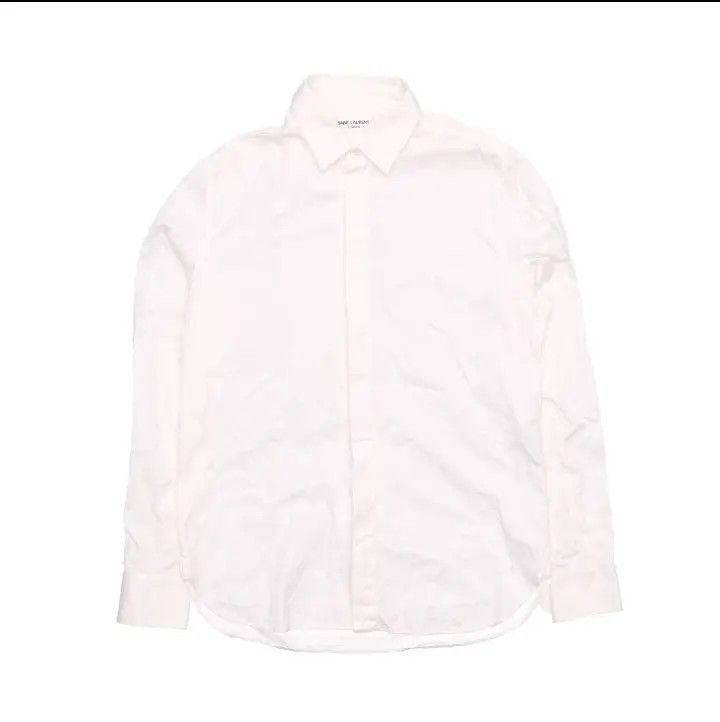 Saint Laurent Paris Yves Saint Laurent White Long Sleeve Shirt-2507 Size US M / EU 48-50 / 2 - 7 Thumbnail