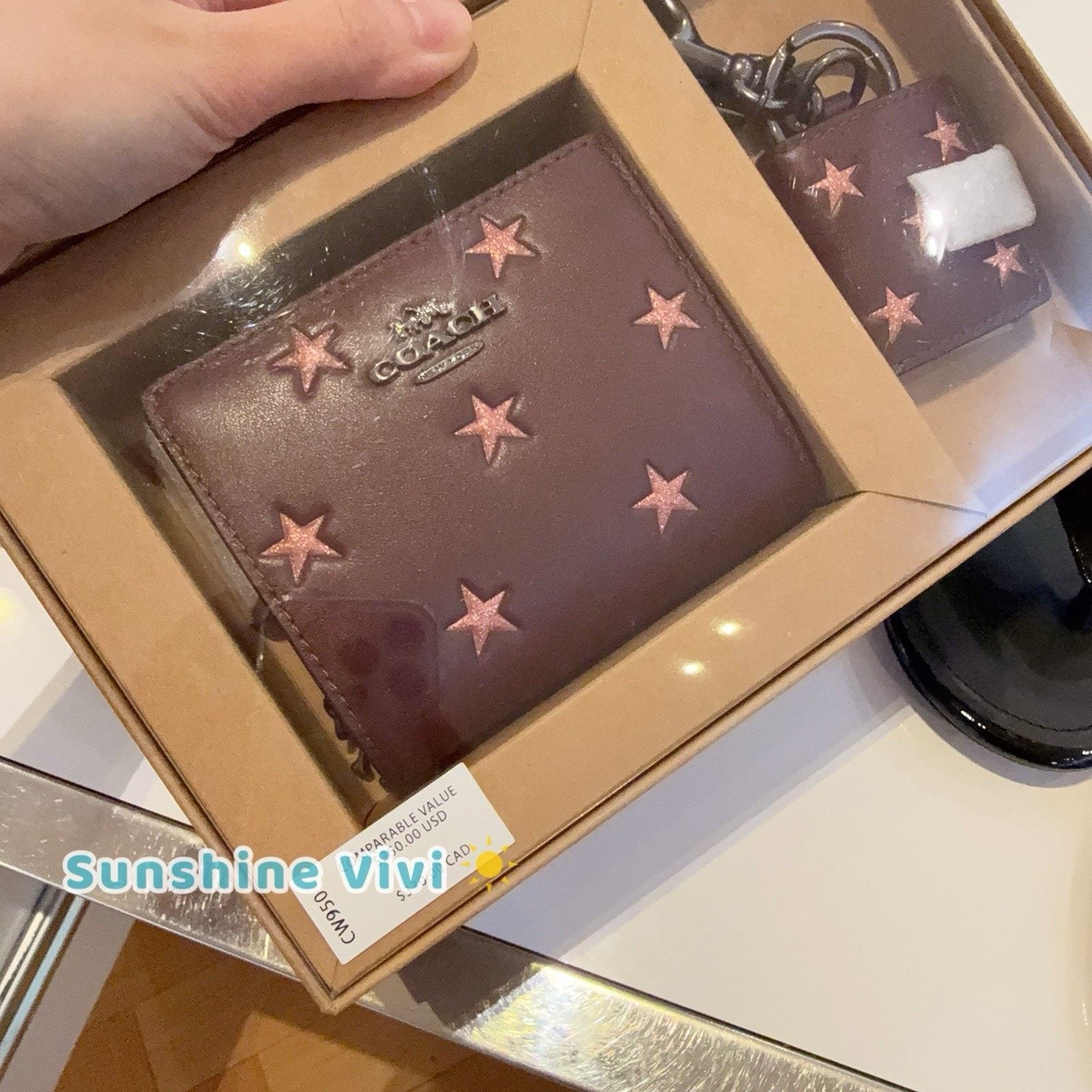 Coach NWT Coach Wallet BoxSet GStar Key Charm Pink Merlot CW950 Size ONE SIZE - 2 Thumbnail