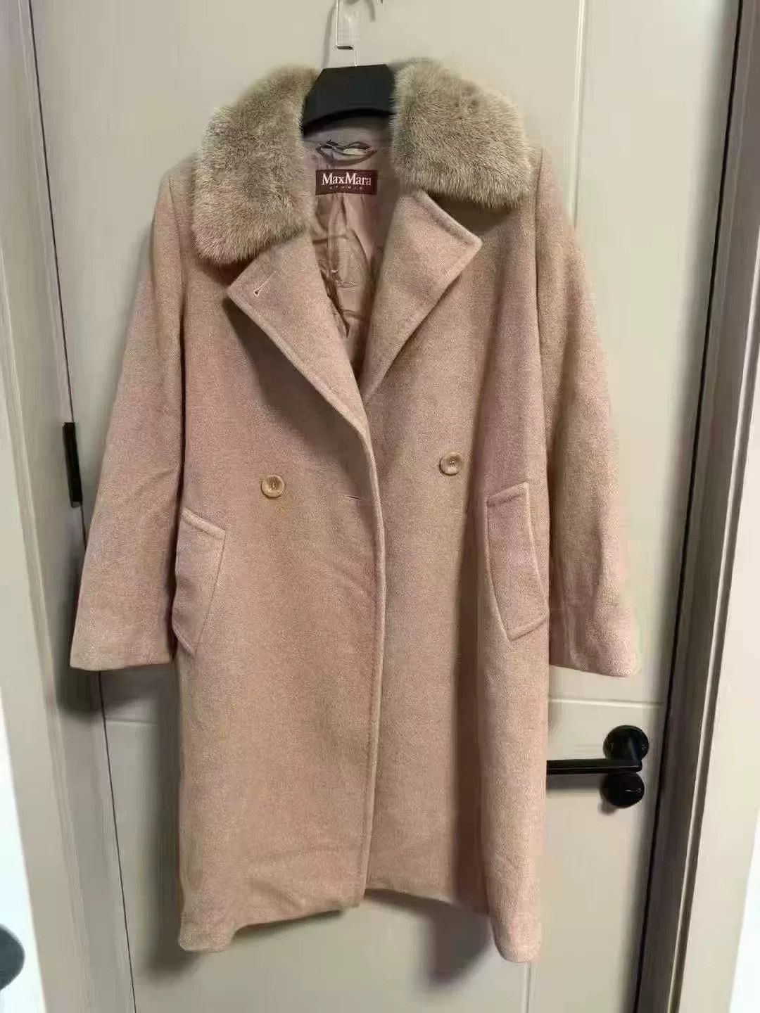 Max Mara Maxmara Fur Collar Wool Coat Size S / US 4 / IT 40 - 1 Thumbnail
