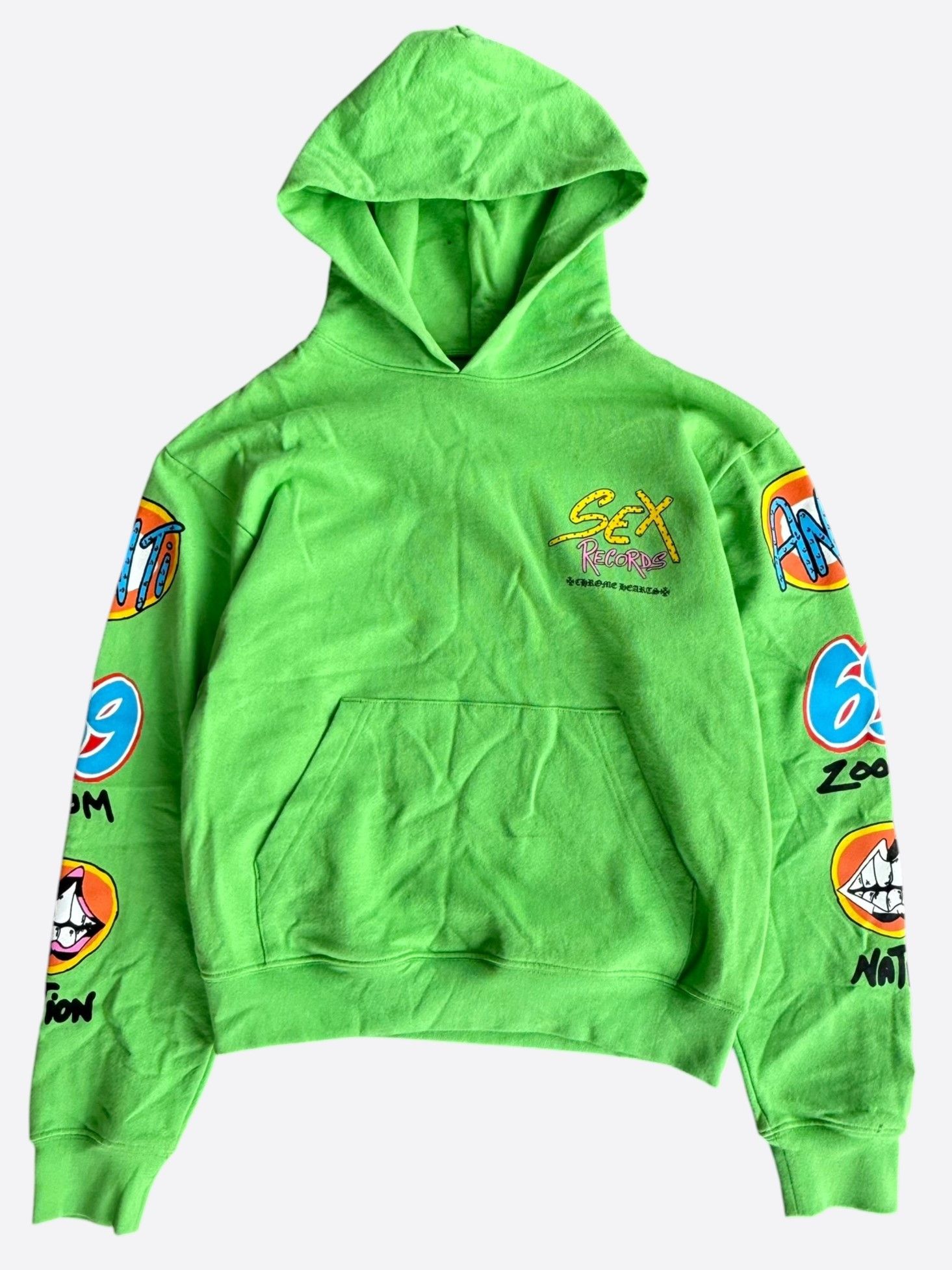 Chrome Hearts Chrome Hearts Green Sex Records Logo Hoodie Size US S / EU 44-46 / 1 - 1 Thumbnail