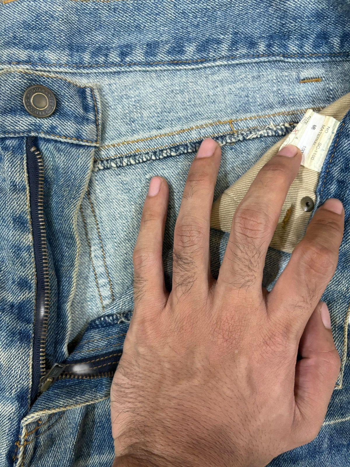 Japanese Brand Vintage Japanese Mud Wash Distress Loose Jean Shorts Jorts Size US 32 / EU 48 - 8 Thumbnail