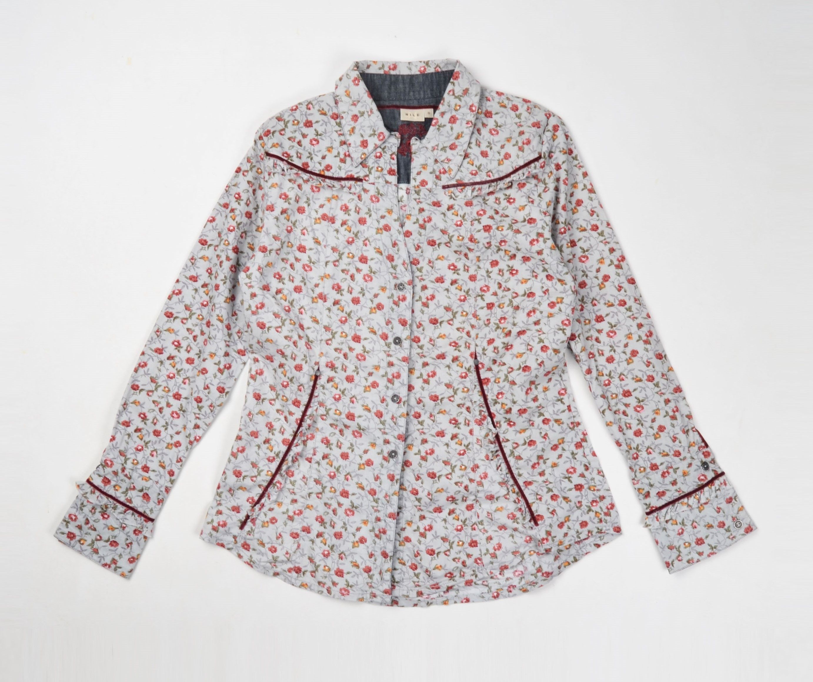 Designer × Vintage Nile Atelier Y2K Cottagecore Western Floral Shirt Size S / US 4 / IT 40 - 4 Thumbnail