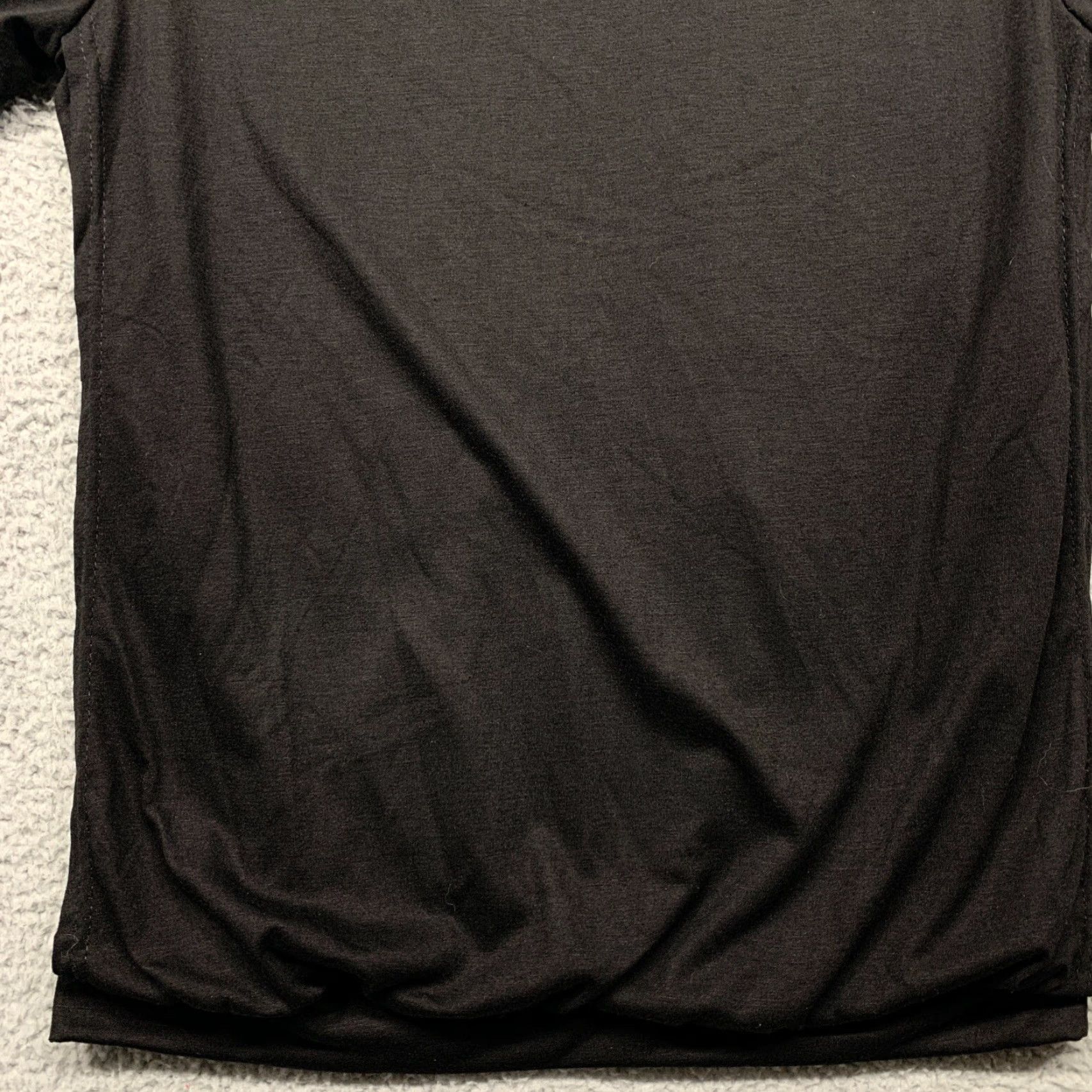 Vintage Maternity Nursing Tee Black XL Elastic Gathered Hem Side Slits Comfortable NWOT Shirt Womens XL Black Nursing Tee Size XL / US 12-14 / IT 48-50 - 3 Thumbnail