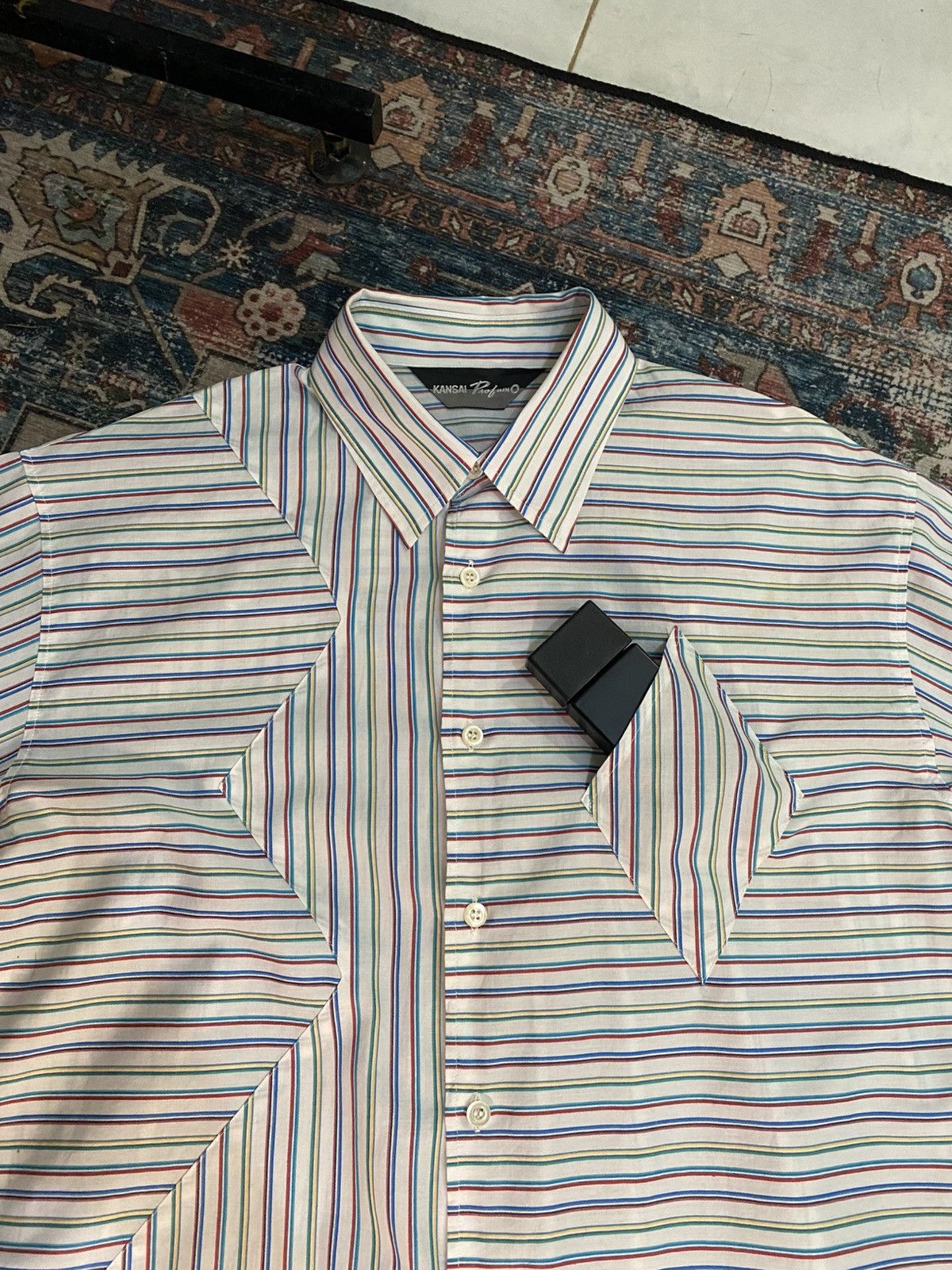 Vintage Kansai Yamamoto ProfumO Stripe Diamond Pocket Size US L / EU 52-54 / 3 - 2 Thumbnail