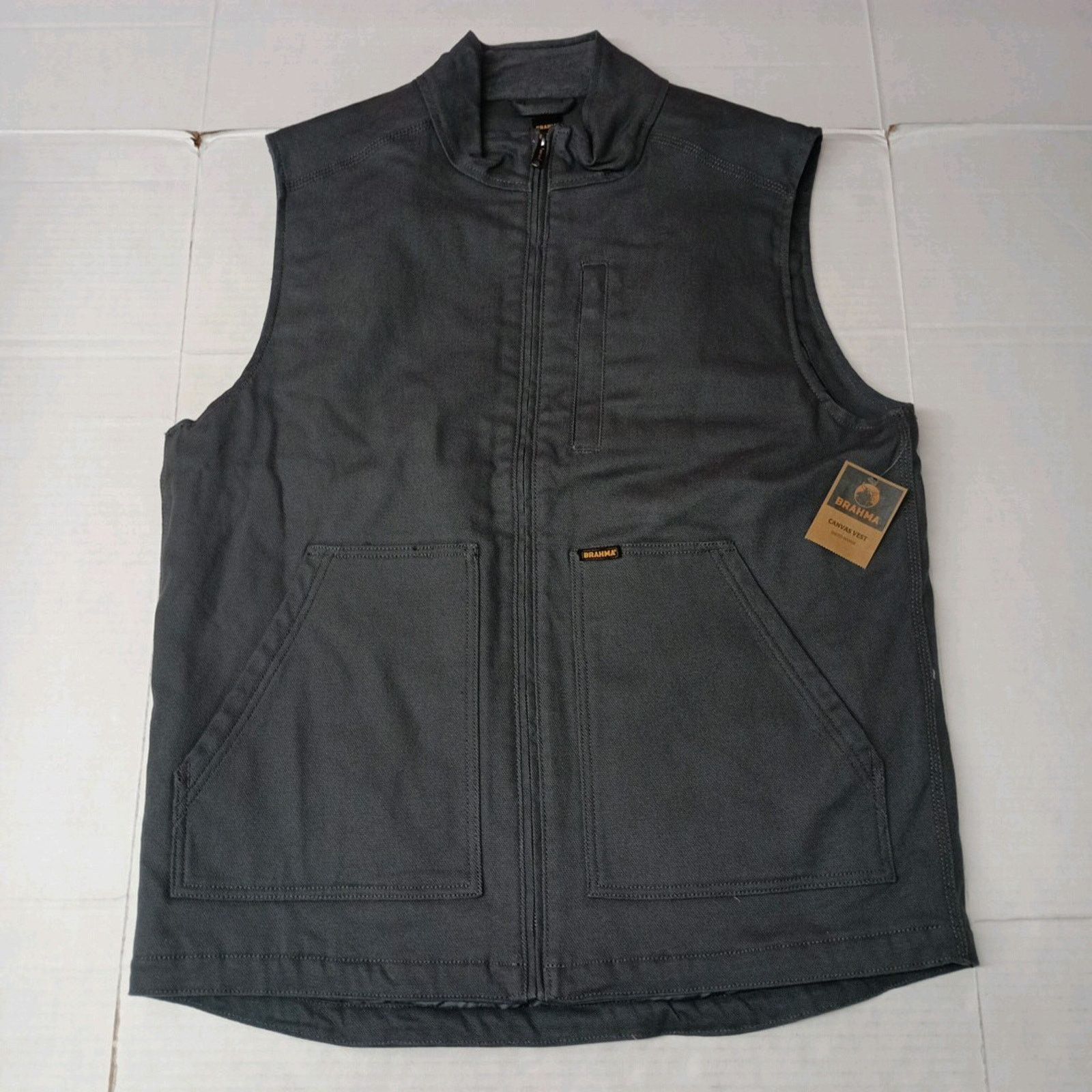 Other BRAHMA Canvas Work Vest Men's Size L Large (42-44) Gray Size US L / EU 52-54 / 3 - 1 Thumbnail