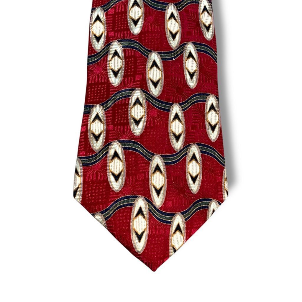 Bill Blass Vintage Bill Blass Black Label Silk Tie Red Geometric Print Size ONE SIZE - 2 Thumbnail