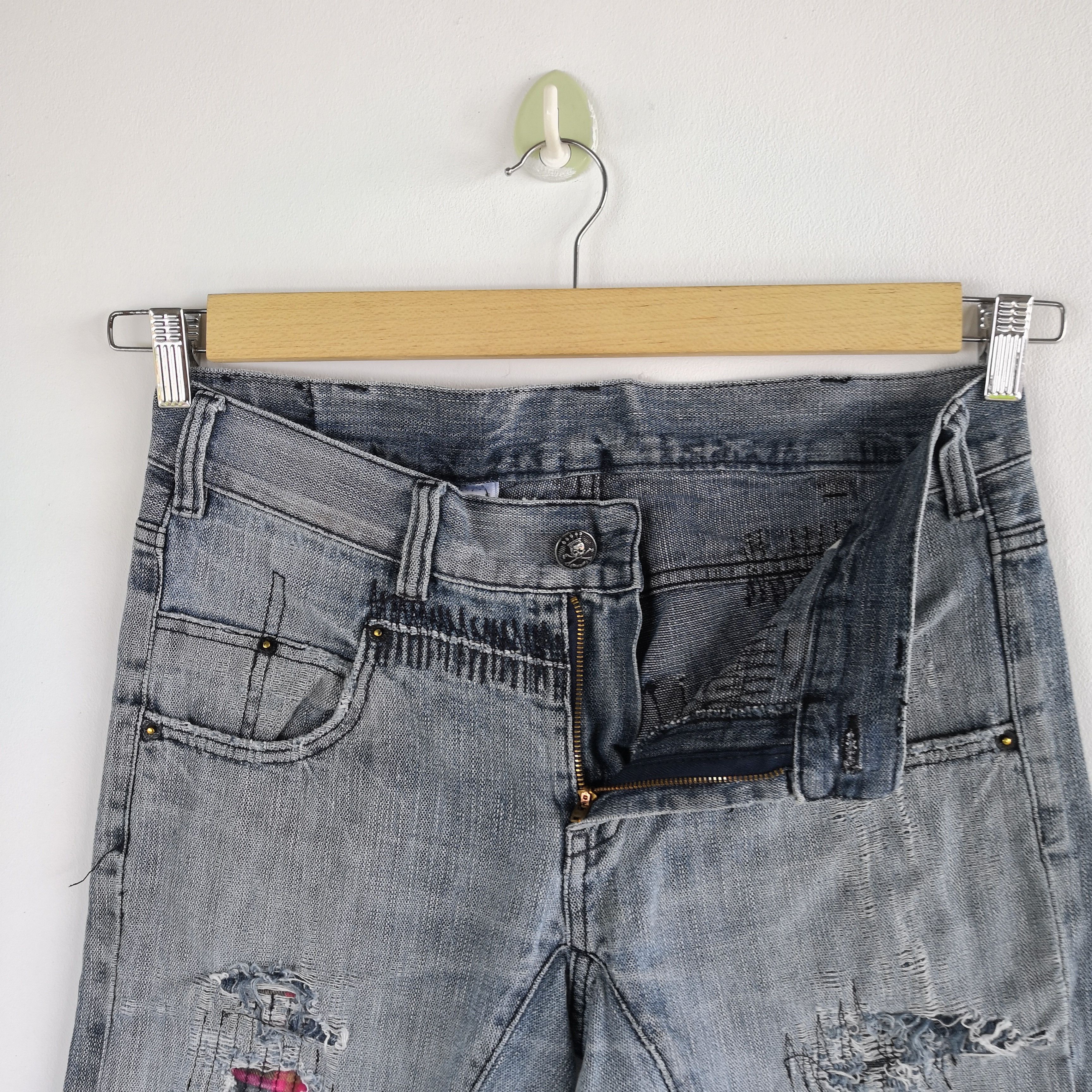 Japanese Brand Y2K 2#1 Distressed Faded Jeans Skulls Yesus Love You Denim Size US 32 / EU 48 - 6 Thumbnail