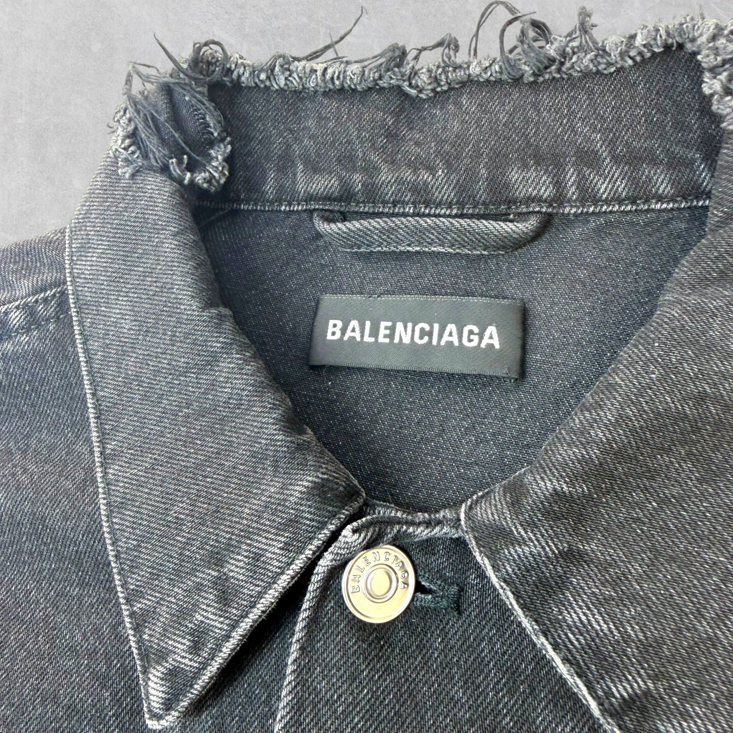 Balenciaga Balenciaga Embroidered Political Logo Denim Jacket 54 (L) Size US L / EU 52-54 / 3 - 4 Thumbnail