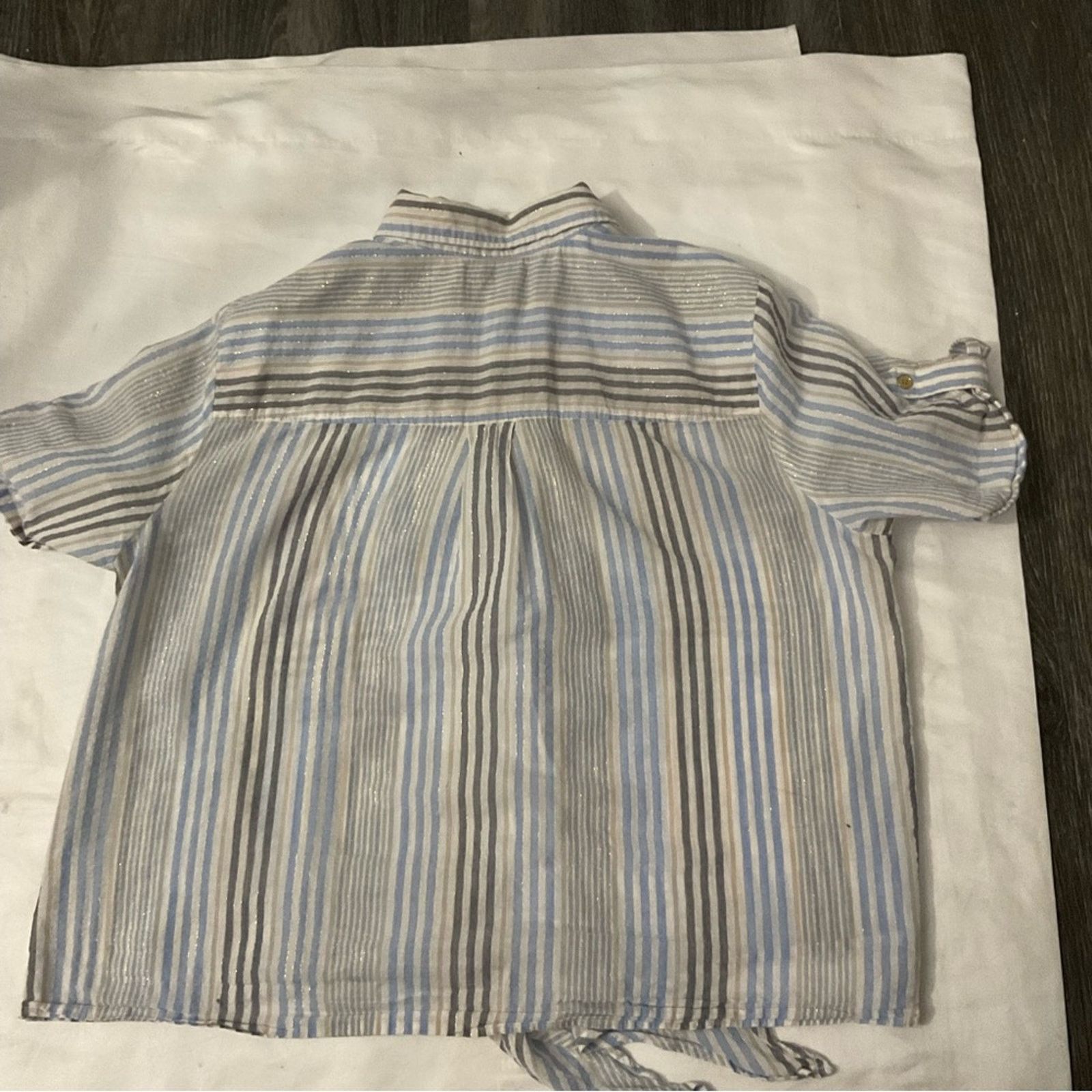 Michael Kors MiCHAEL Michael Kors Cropped Blouse Front Tie XL Size XL / US 12-14 / IT 48-50 - 6 Thumbnail