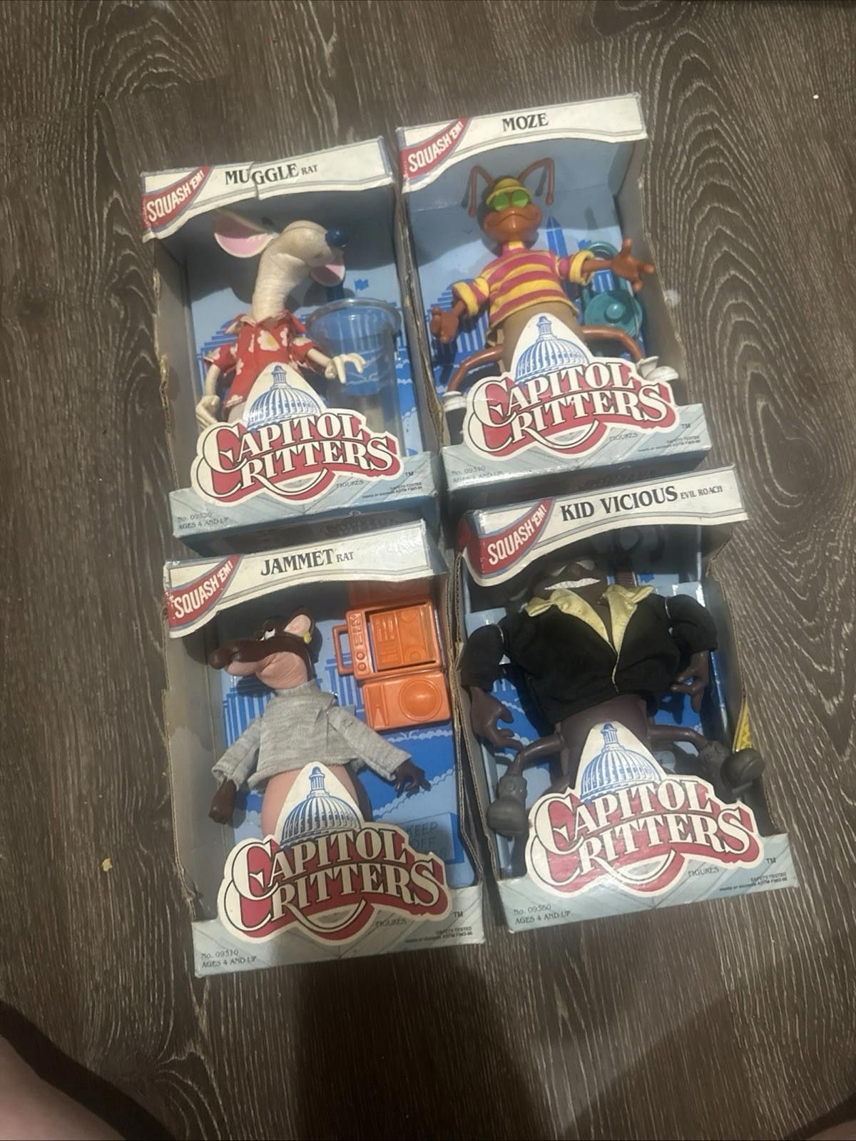 Kenneth Cole Lot Of 4 1992 Kenner CAPITOL CRITTERS Figures – SQUASH ‘EM Size ONE SIZE - 8 Thumbnail