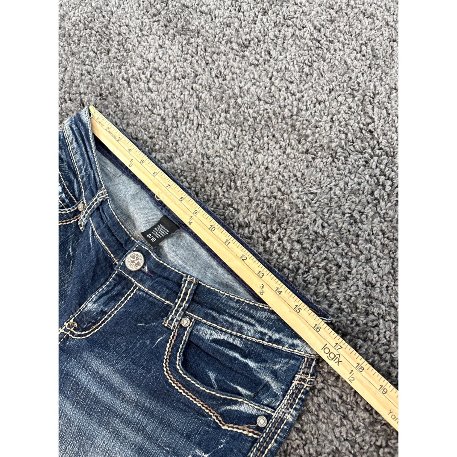 Vintage **Ariya Jeans Womens Blue Boot Cut Distressed Embroidered Stitch** User: Ariya Jeans Womens Blue Boot Cut Distressed Embroidered Stitch Size 32" / US 10 / IT 46 - 5 Thumbnail