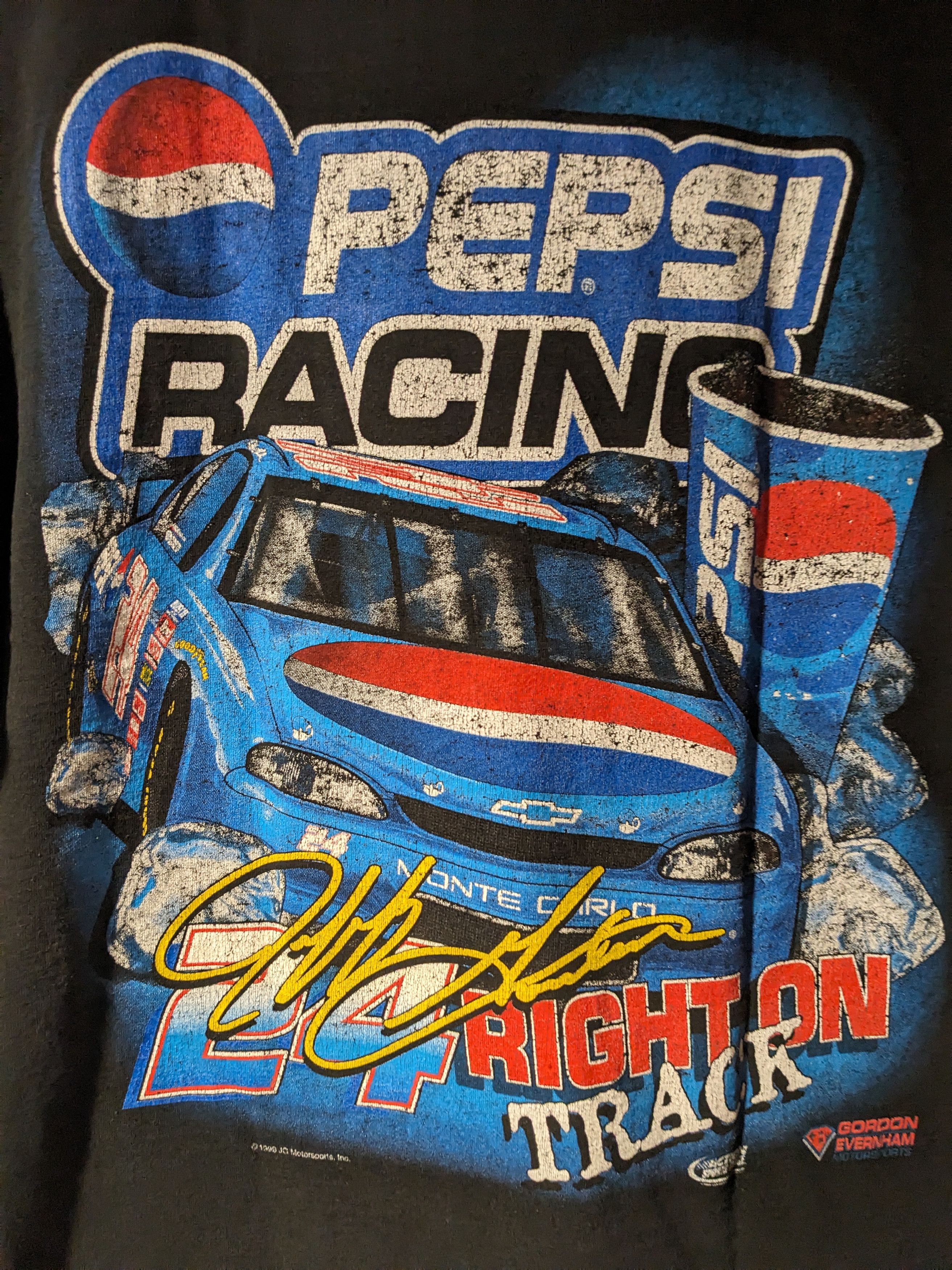 Chase Authentics × NASCAR × Vintage Vintage 1999 Nascar Jeff Gordan Pepsi Black Medium T-Shirt Size US M / EU 48-50 / 2 - 8 Thumbnail
