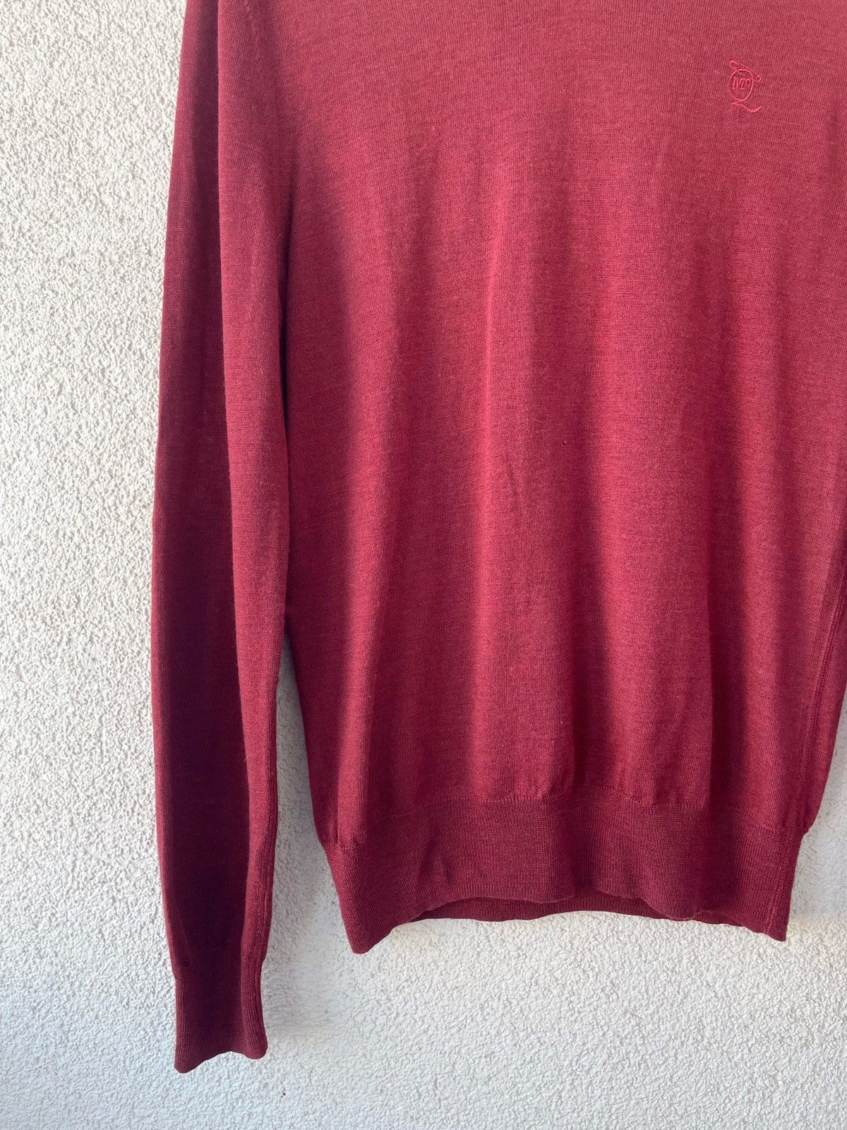 Alexander McQueen Men's Wool v-neck Sweater Alexander McQueen Size L Burgundy Size US L / EU 52-54 / 3 - 4 Thumbnail
