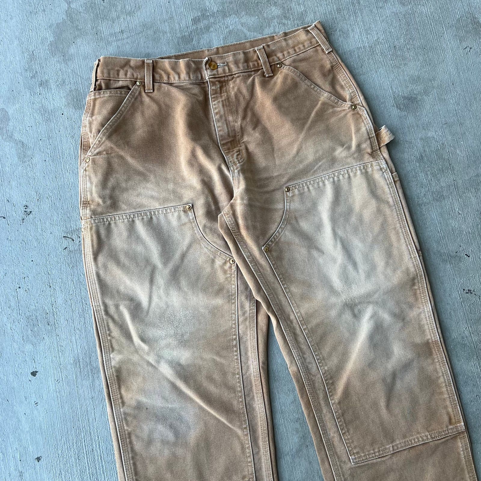 Carhartt × Vintage Carhartt faded brown double knee work wear carpenter pants Size US 32 / EU 48 - 2 Thumbnail