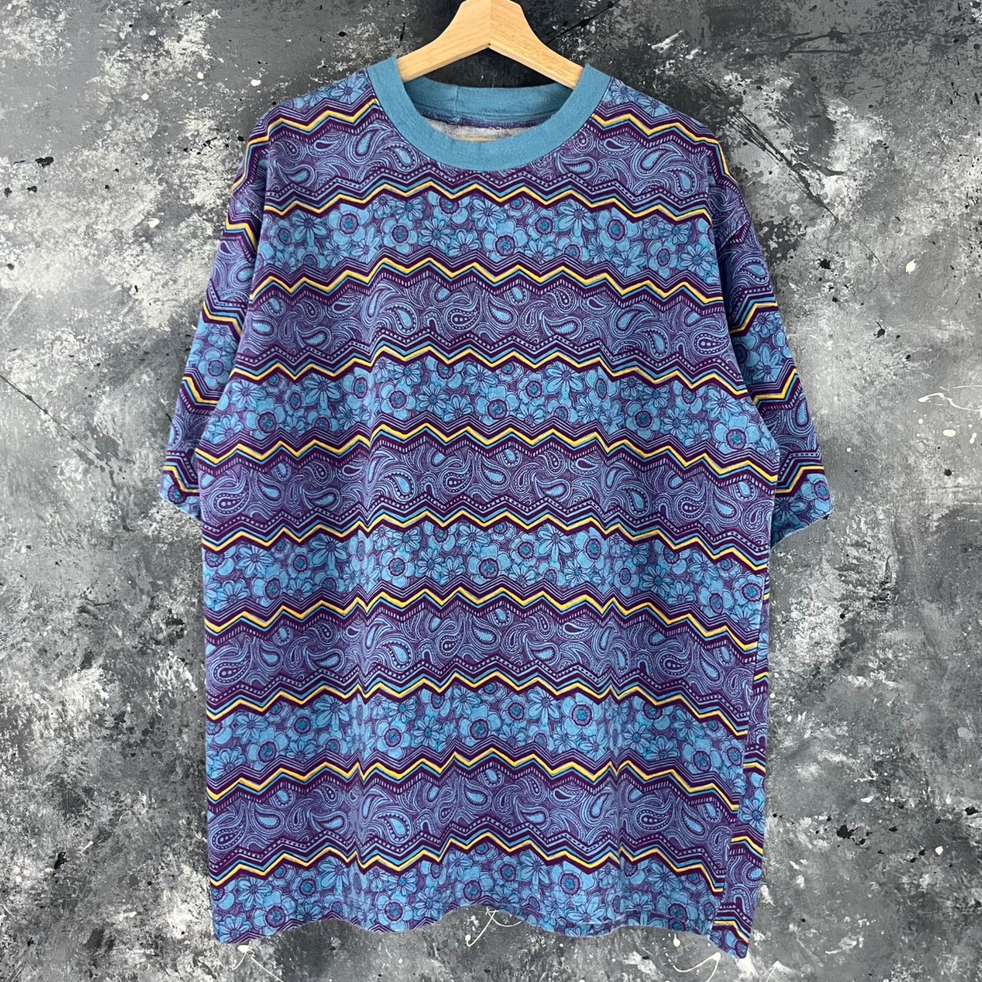 Vintage Vintage 90’s Flower psychedelic shirt Size US XL / EU 56 / 4 - 1 Thumbnail