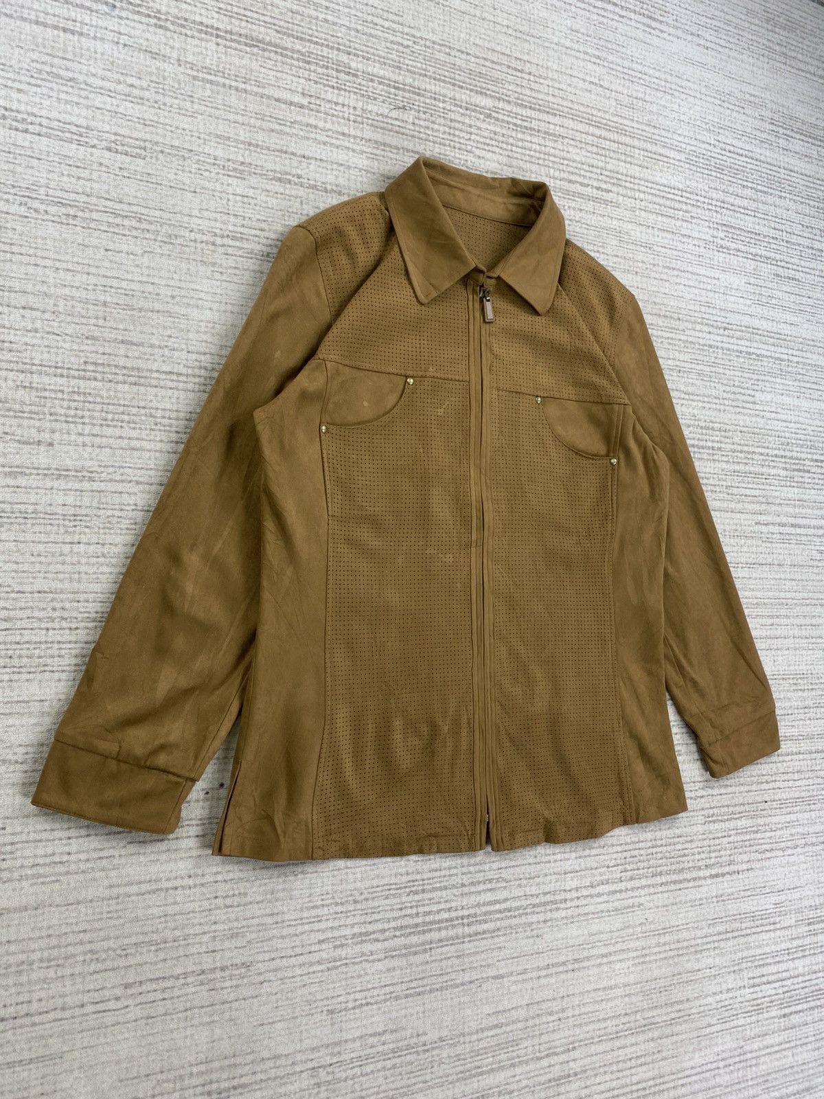 Longchamp Vintage Longchamp Artificial Suede Leather Zipper Jacket Size US M / EU 48-50 / 2 - 3 Thumbnail
