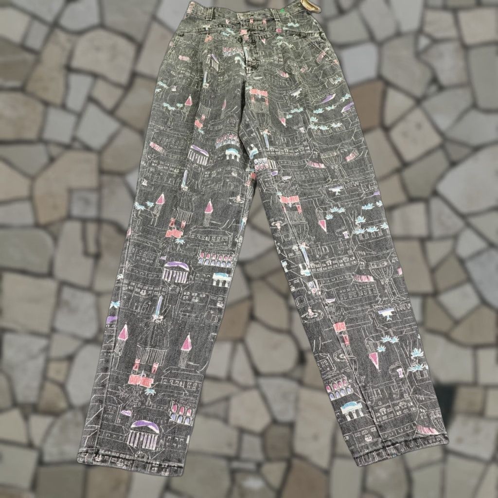 VINTAGE Levi's Jeans - Levi's - Womens Juniors 9 - Gray Denim High Waist Pleated Deadstock 80s Inseam 32