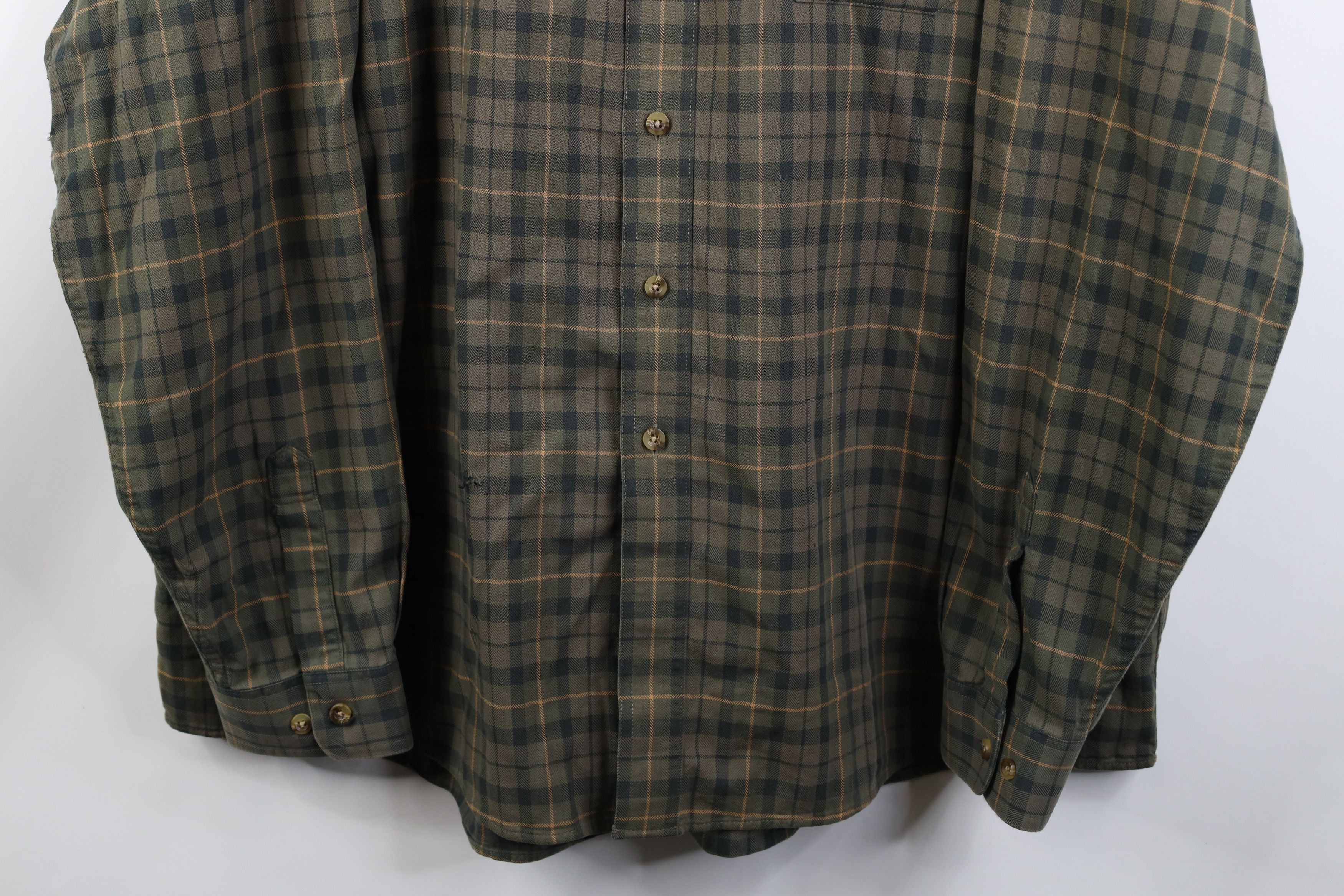 L.L. Bean Vintage 90s LL Bean Heavy Herringbone Plaid Button Shirt Size US XXL / EU 58 / 5 - 3 Thumbnail