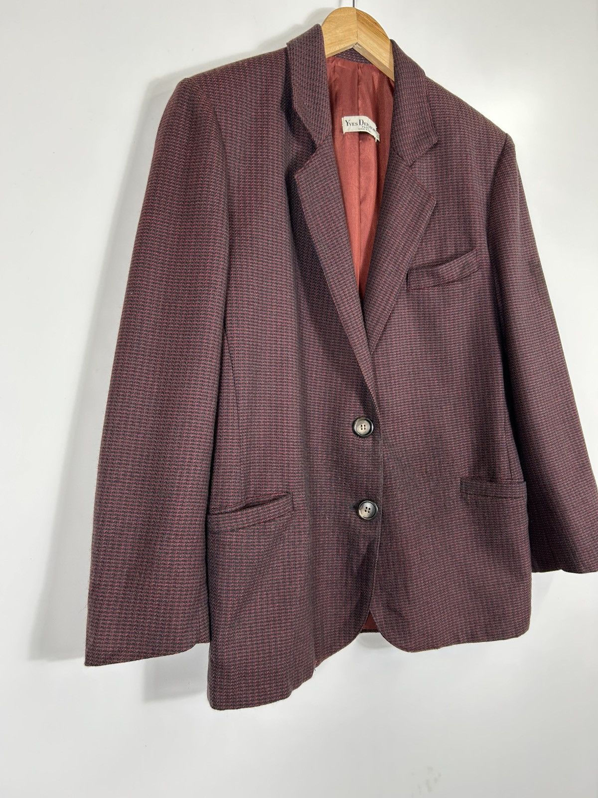 Vintage ⚡️Vintage Yves Deflandre Paris Wool Tweed Single Breast Coat Size US S / EU 44-46 / 1 - 2 Thumbnail