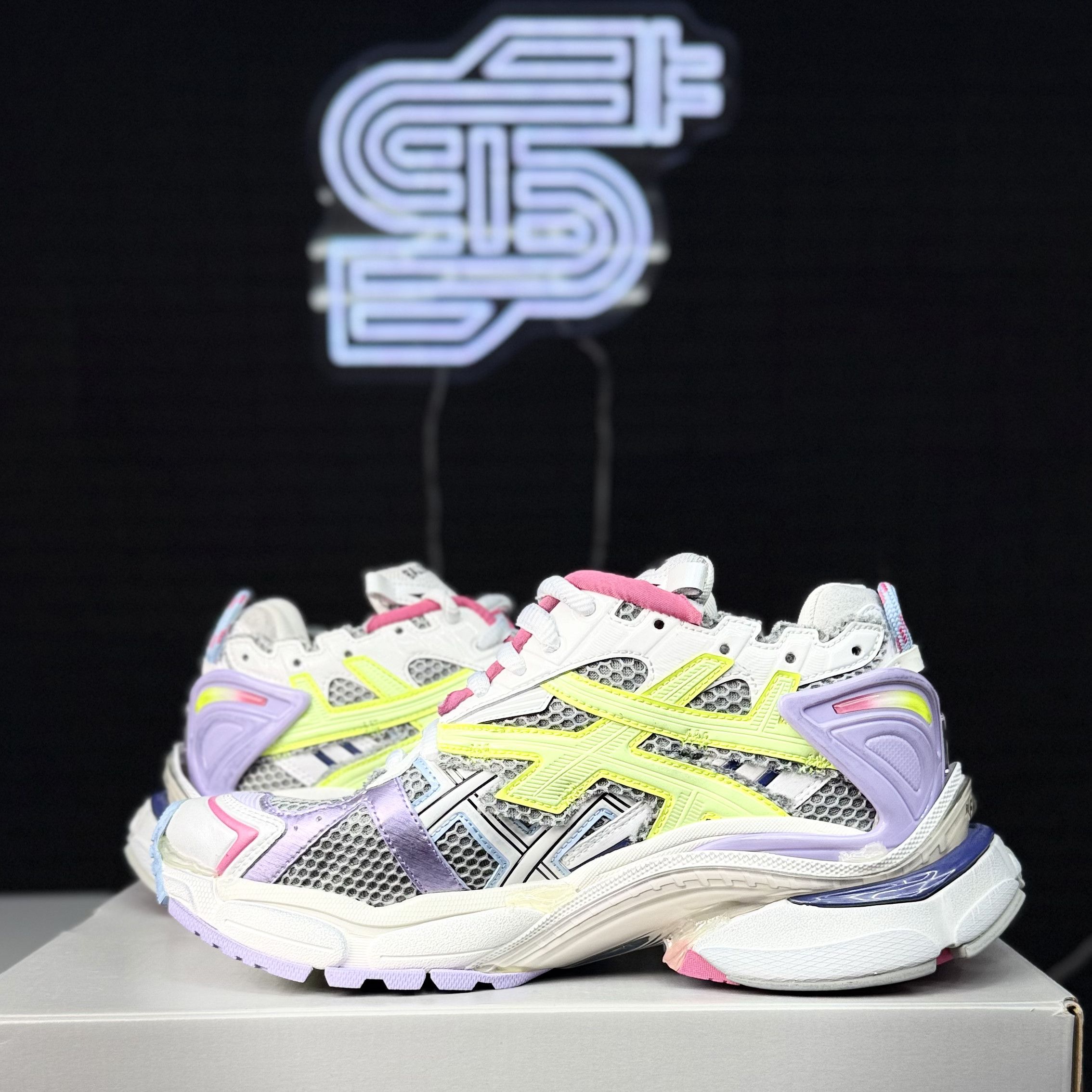 Balenciaga Balenciaga Runner White/Pink/Lime Size US 8.5 / EU 41-42 - 3 Thumbnail