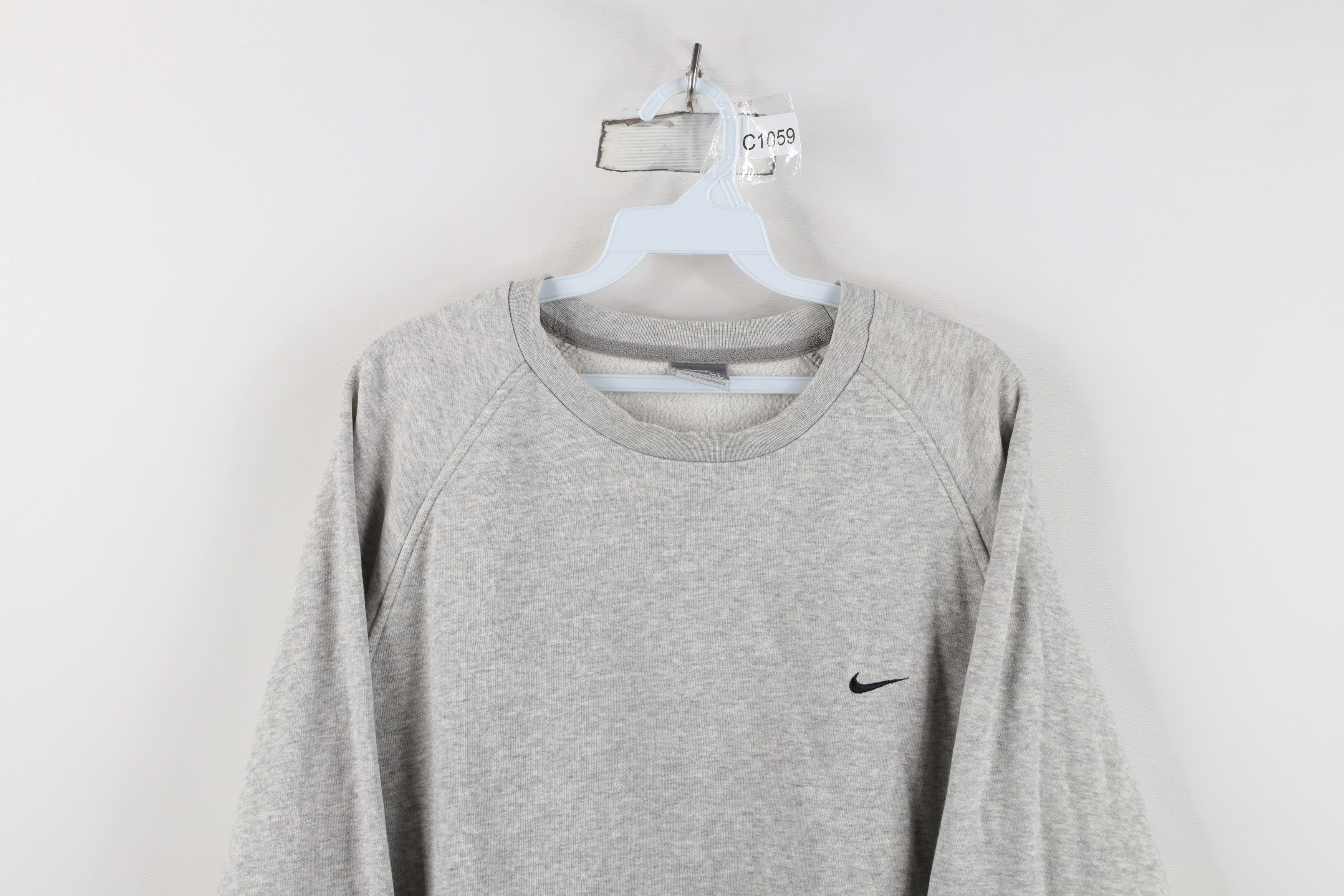 Nike Vintage Y2K Nike Swoosh Crewneck Sweatshirt Heather Gray Size US XL / EU 56 / 4 - 2 Thumbnail