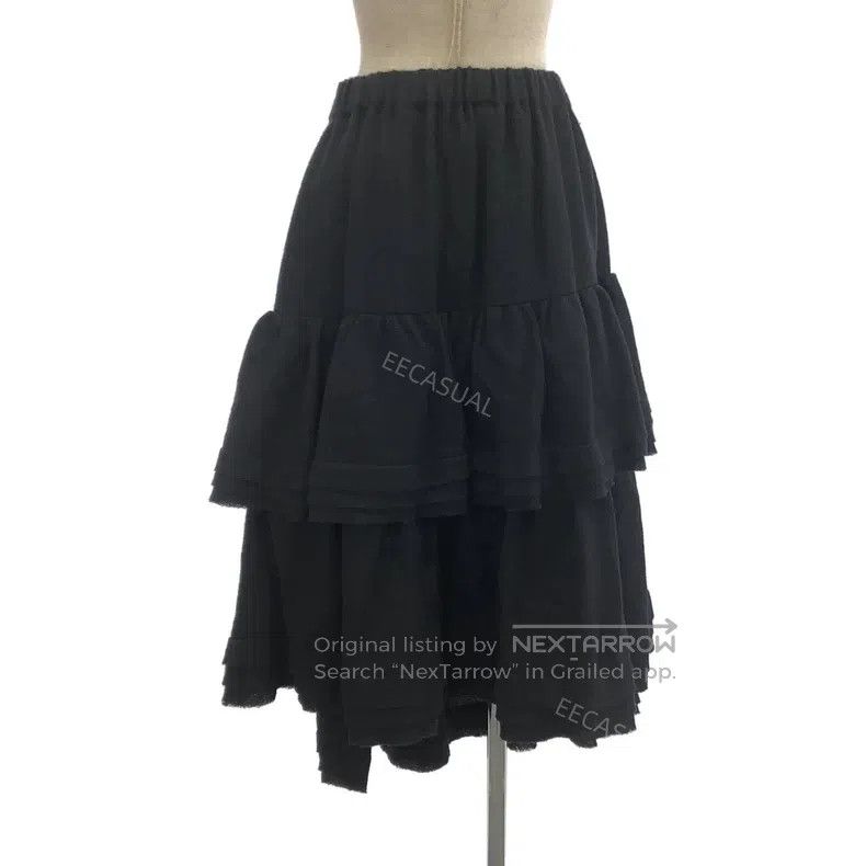 Comme des Garcons Comme Des Garcons size S Layered long wool skirt, Black Size 23" - 2 Thumbnail