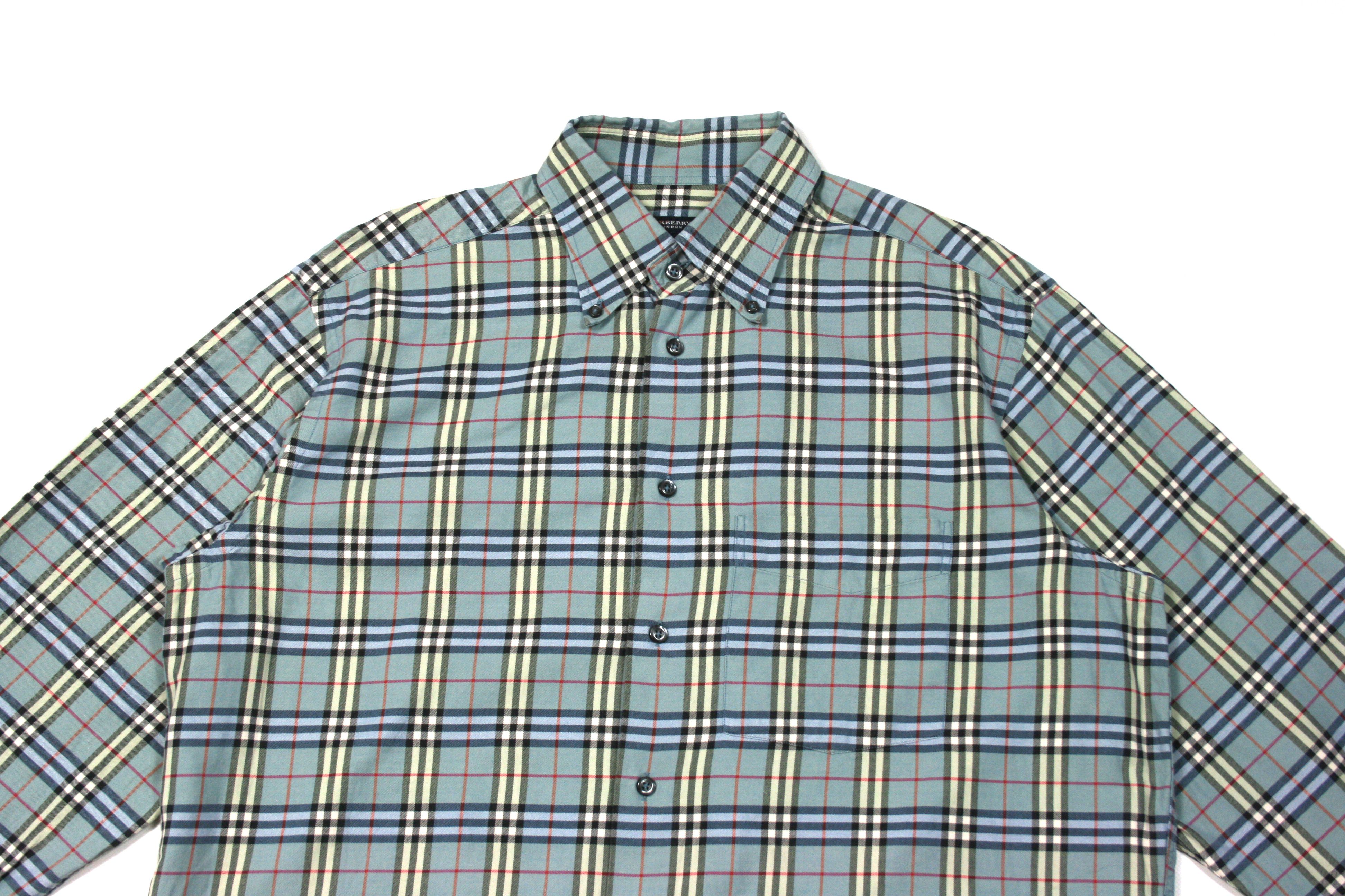 Burberry 00S Blue Nova Check Shirt Vintage Size US L / EU 52-54 / 3 - 3 Thumbnail