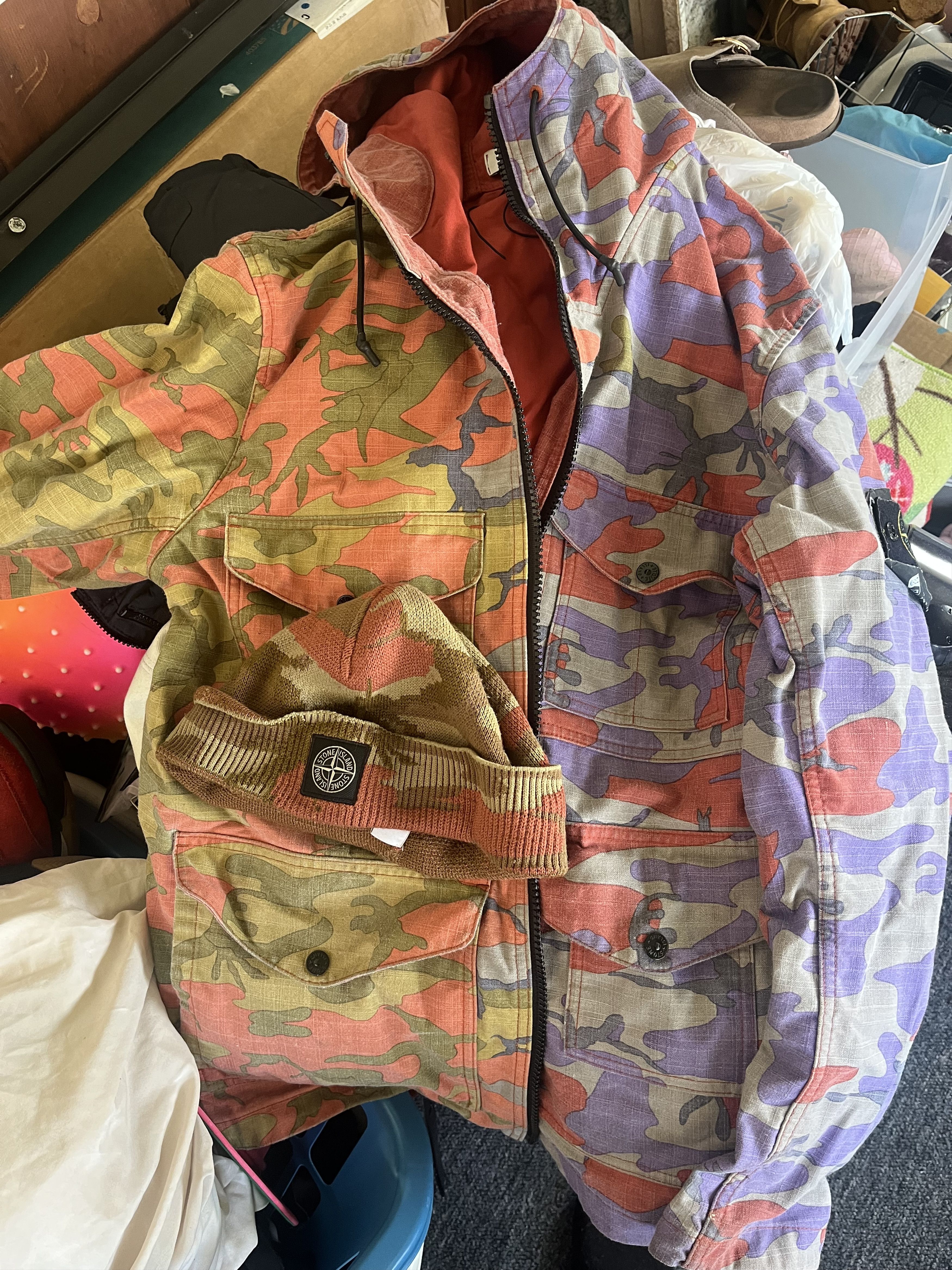 Stone Island Stone island Heritage Camo Hooded Jacket Brick Size US L / EU 52-54 / 3 - 3 Thumbnail