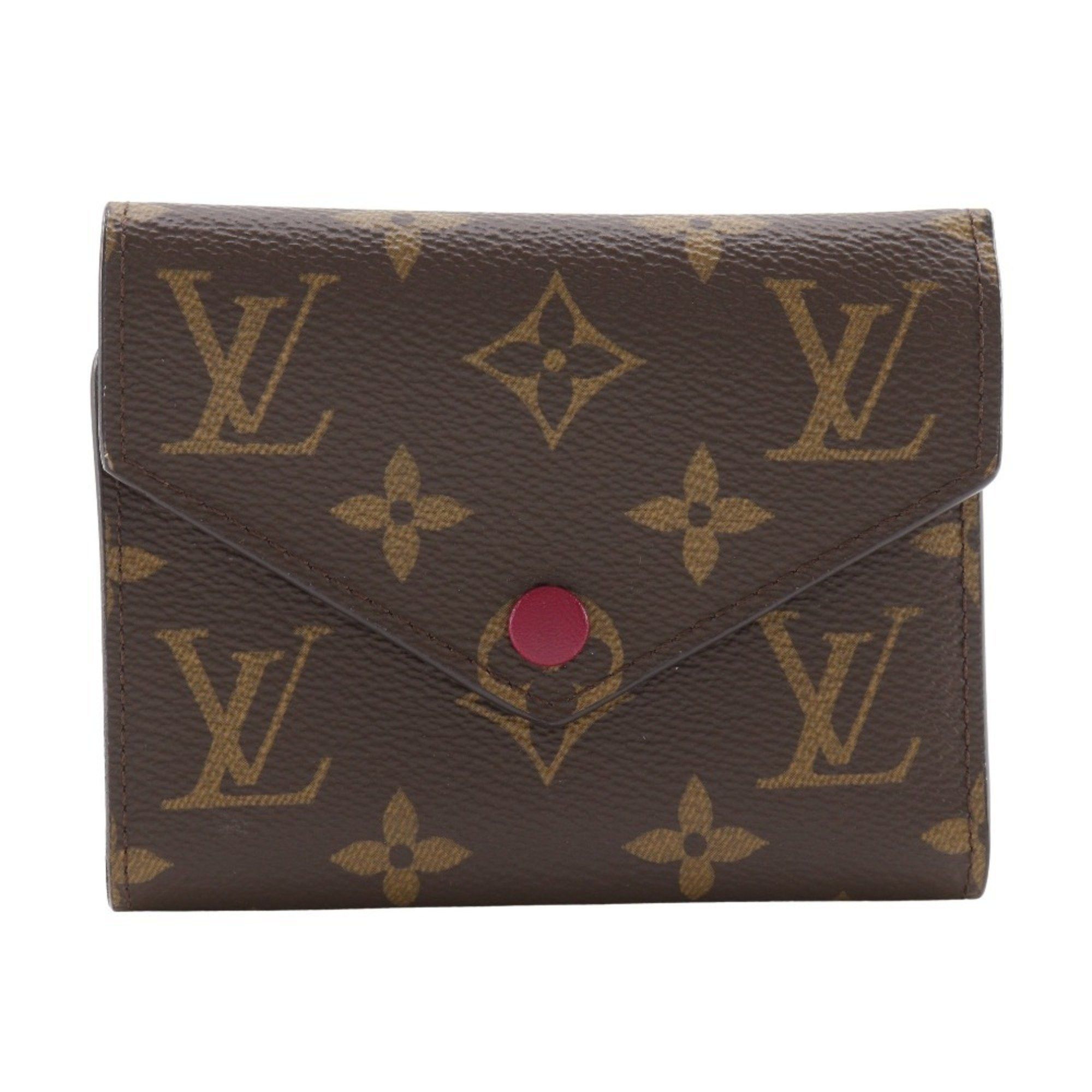 Louis Vuitton Louis Vuitton Portefeuille Victorine Tri-fold Wallet, Fuchsia Monogram, M41938, Monogram Canvas, and Wine Red Size ONE SIZE - 1 Thumbnail