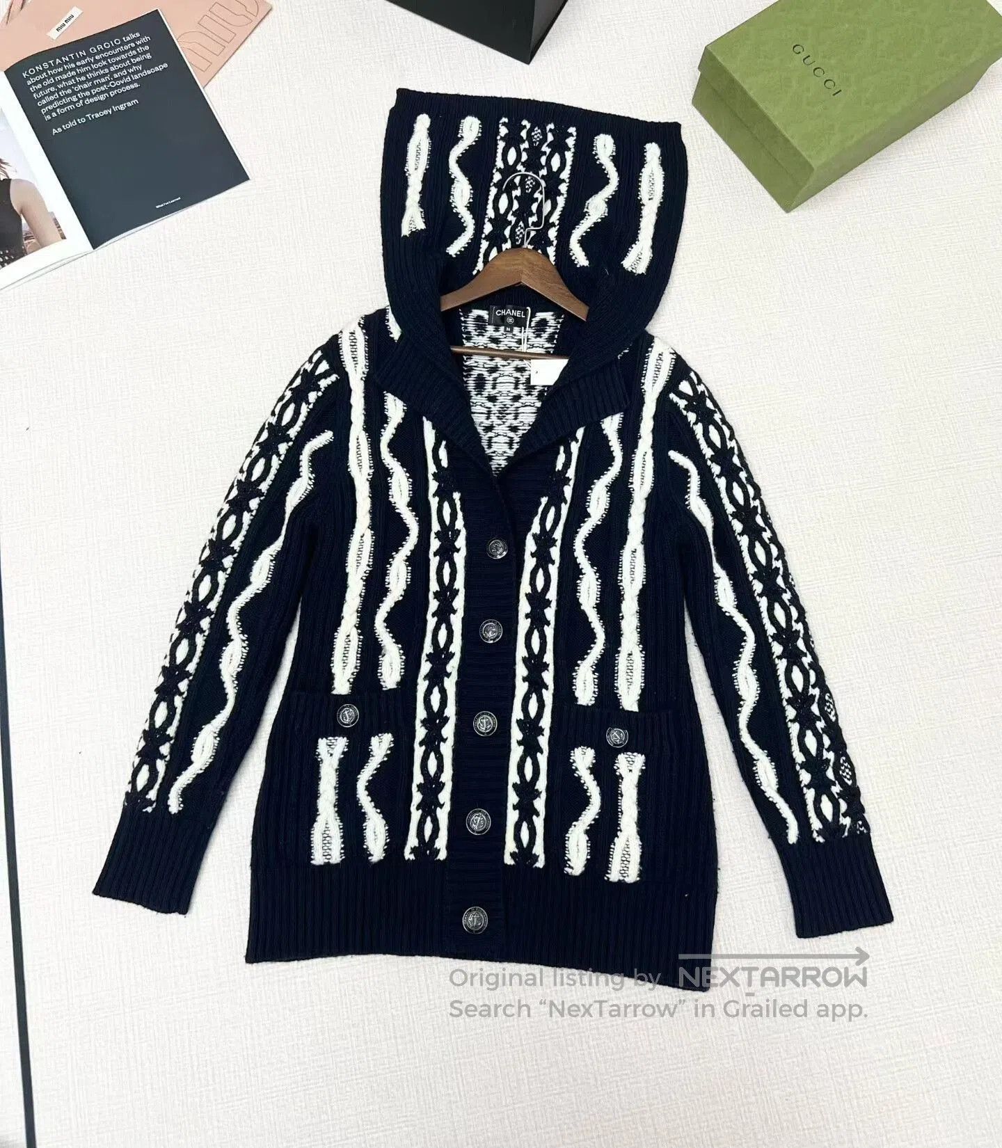Chanel Chanel Navy Blue Knit Cardigan. Size XS / US 0-2 / IT 36-38 - 3 Thumbnail