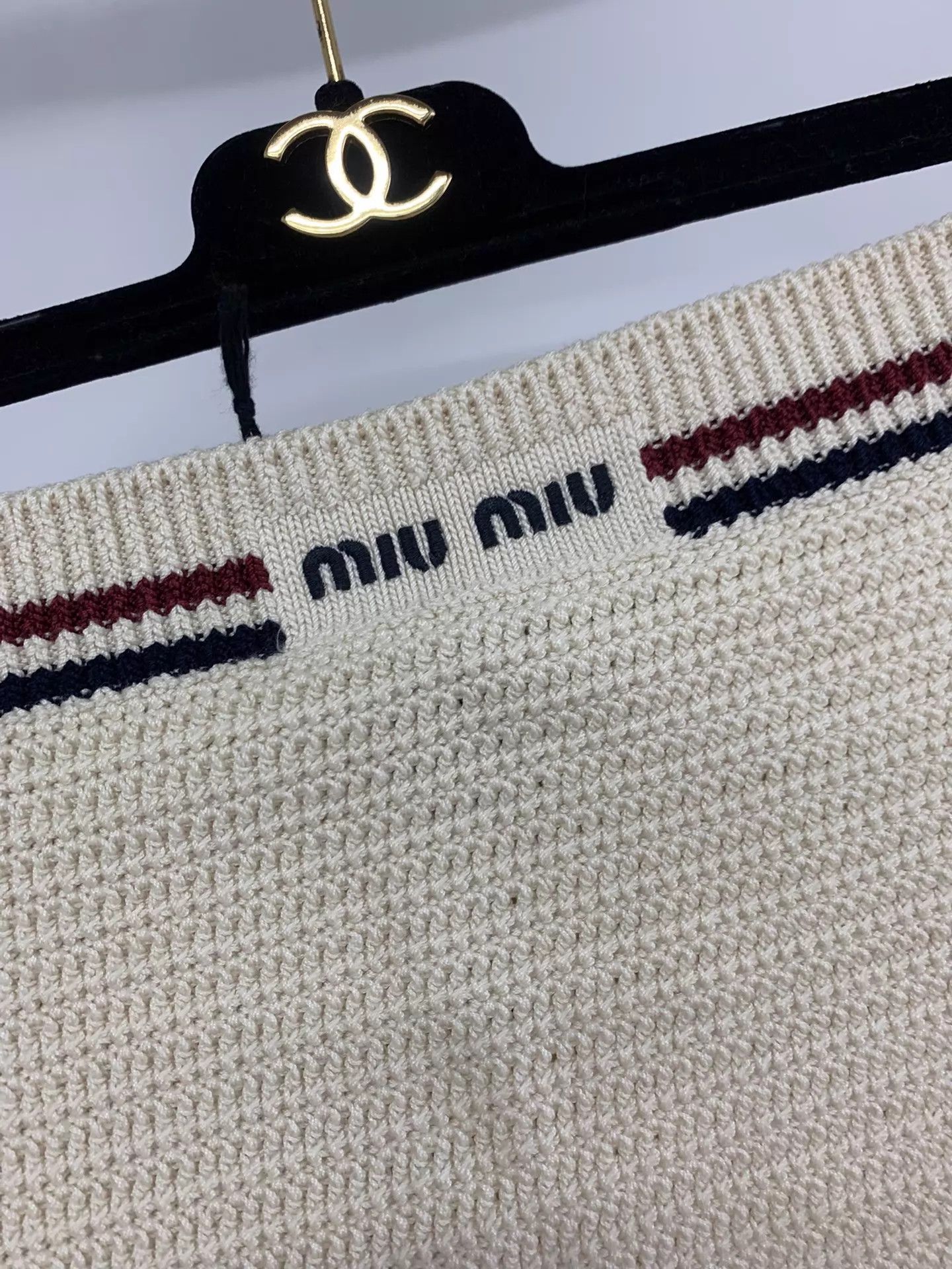 Miu Miu MIU MIU beige knit skirt 36 new with tags Size 25" / US 0 / IT 36 - 2 Thumbnail