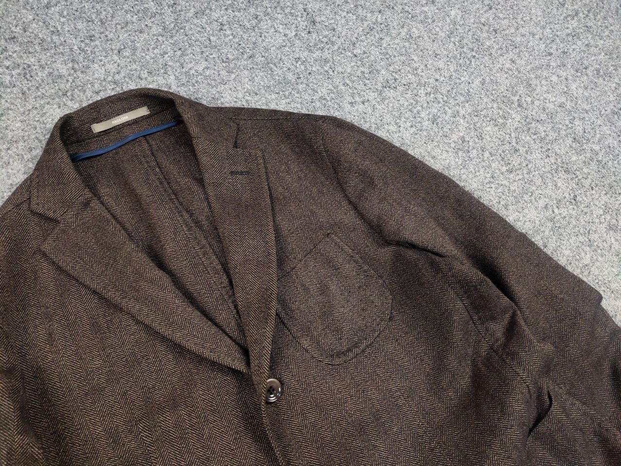 Paoloni Paoloni Design Brown Texture Wool Blend Blazer Jacket Size US M / EU 48-50 / 2 - 11 Thumbnail