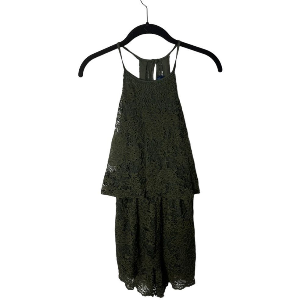 Other Blue Pair SZ S green crochet halter romper Size 27" / US 4 / IT 40 - 2 Thumbnail