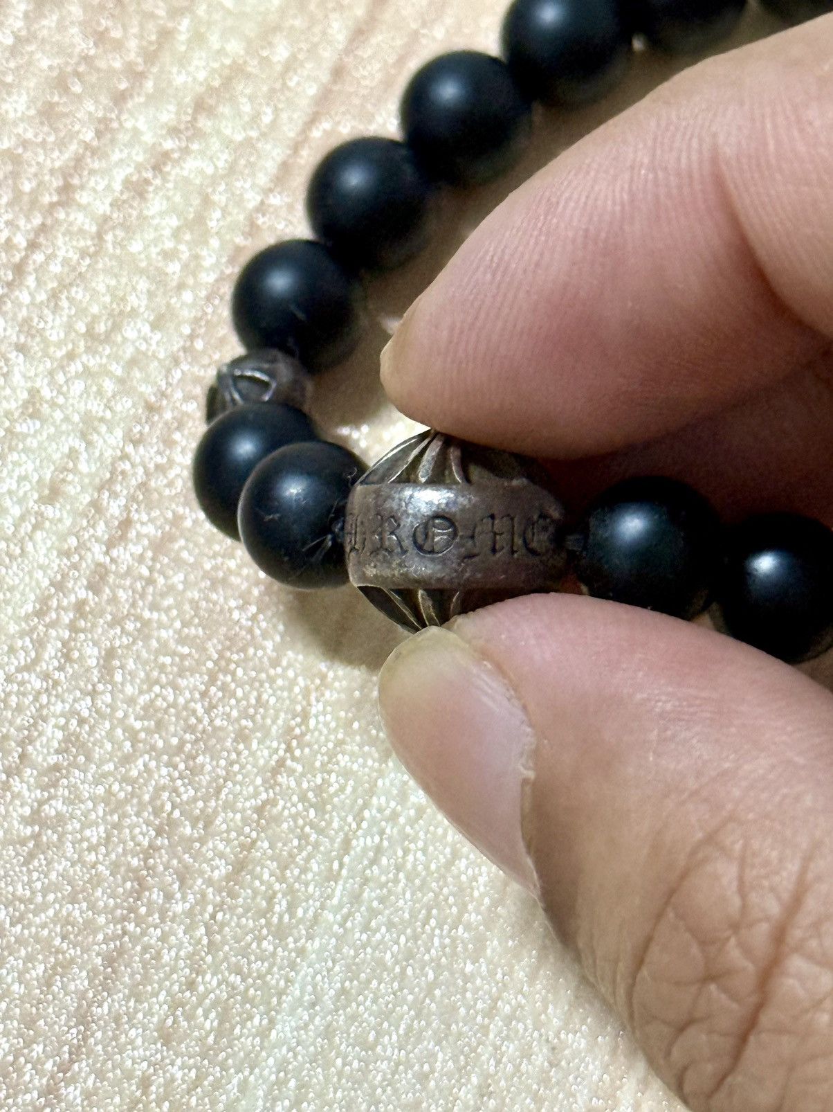 Chrome Hearts Chrome hearts onyx Three Silver bead bracelet Size ONE SIZE - 7 Thumbnail