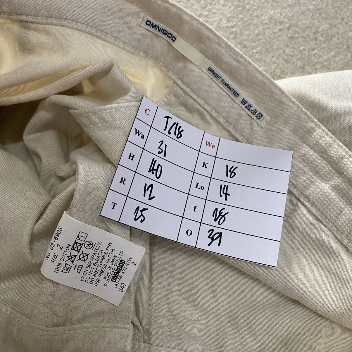 If Six Was Nine × Le Grande Bleu (L.G.B.) × OMNIGOD Omnigod Fatigue Baker Pants White W31 Size US 31 - 7 Thumbnail