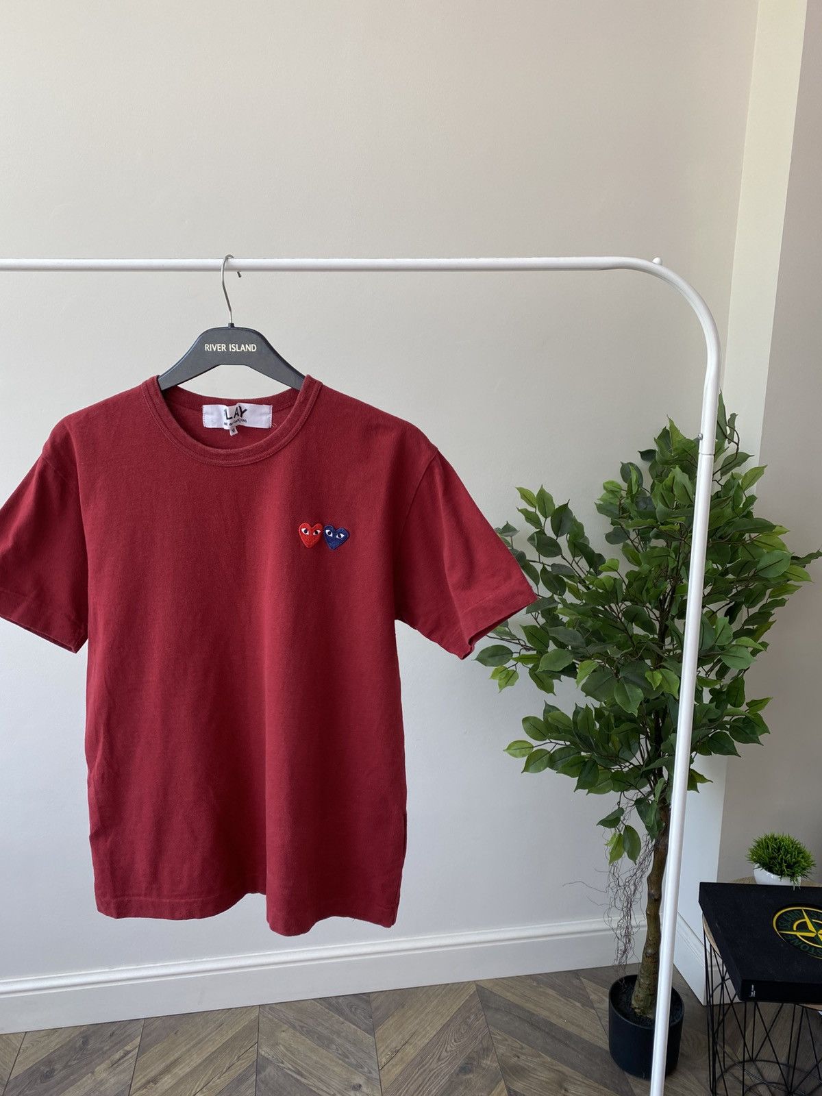 Comme des Garcons × Designer × Vintage Vintage COMME DES GARCONS CDG PLAY DOUBLE HEART TEE Size US M / EU 48-50 / 2 - 4 Thumbnail