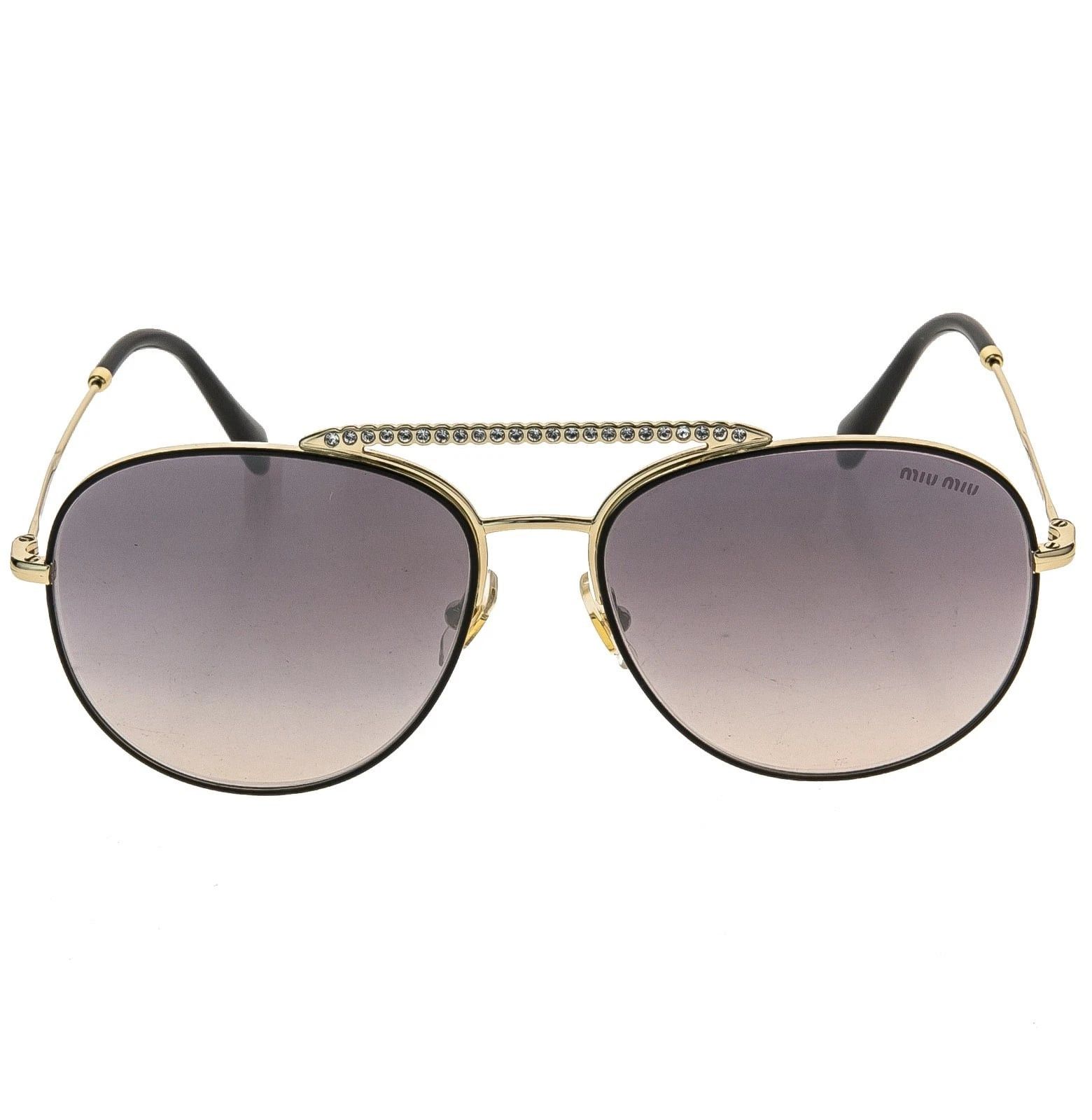 Miu Miu MIU MIU MU53VS SOCIETE CRYSTAL Gold Black Pink Aviator 53V Size ONE SIZE - 9 Thumbnail