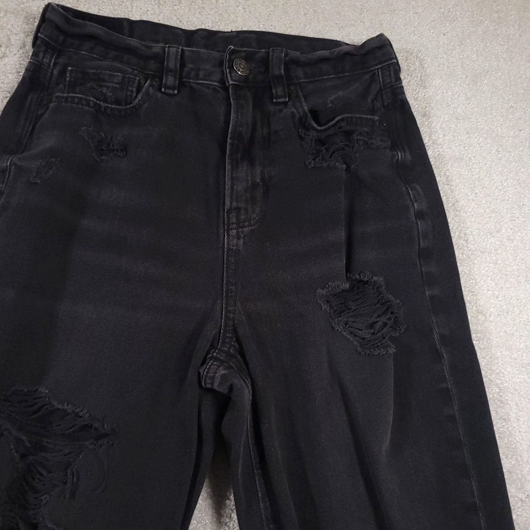 Vintage American Eagle Jeans Womens 0 Relaxed Mom High Rise Distressed Ripped Denim Pant Size 25" / US 0 / IT 36 - 4 Thumbnail