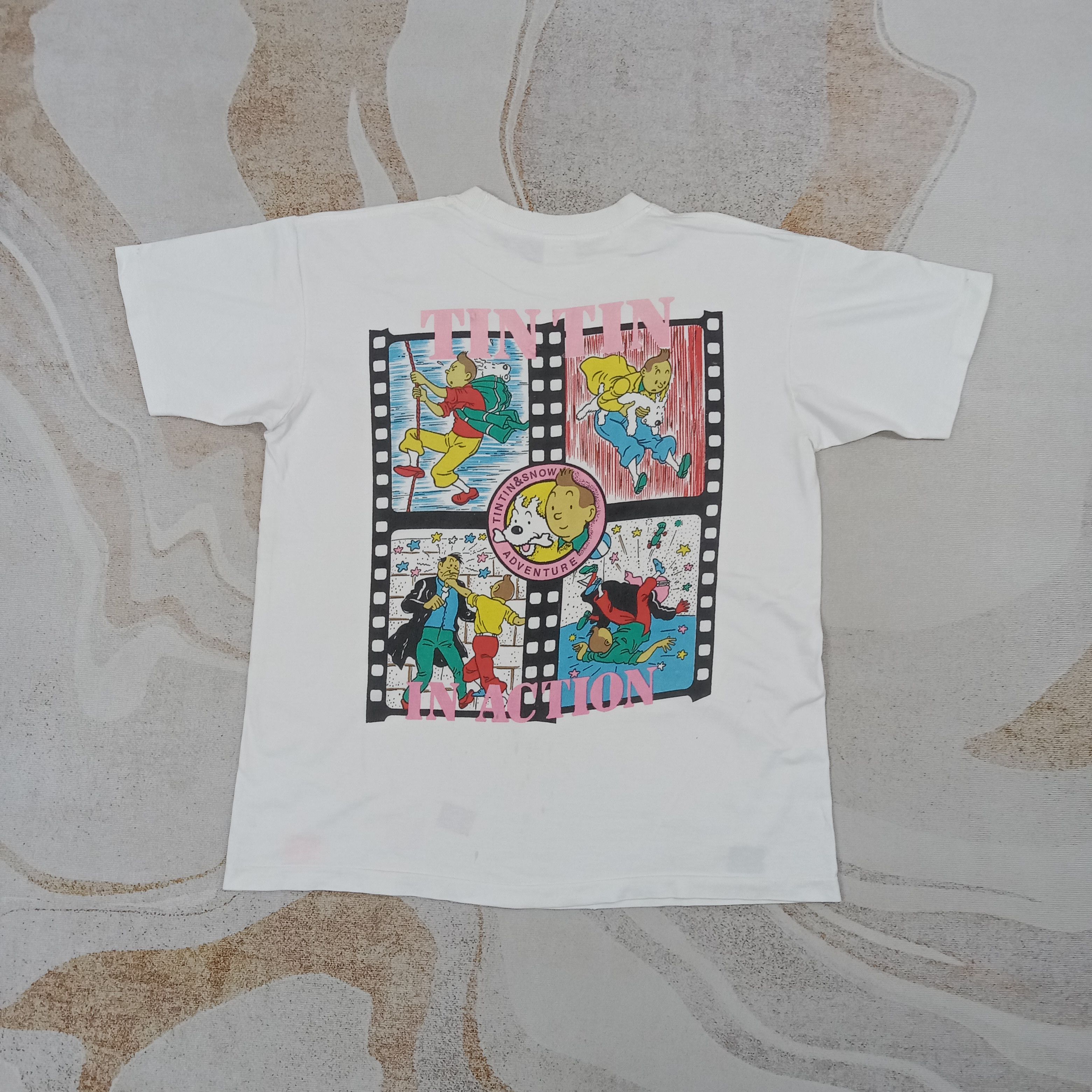 Vintage Adventure of Tintin American Cartoon Tshirt C267N50 Size US L / EU 52-54 / 3 - 1 Thumbnail