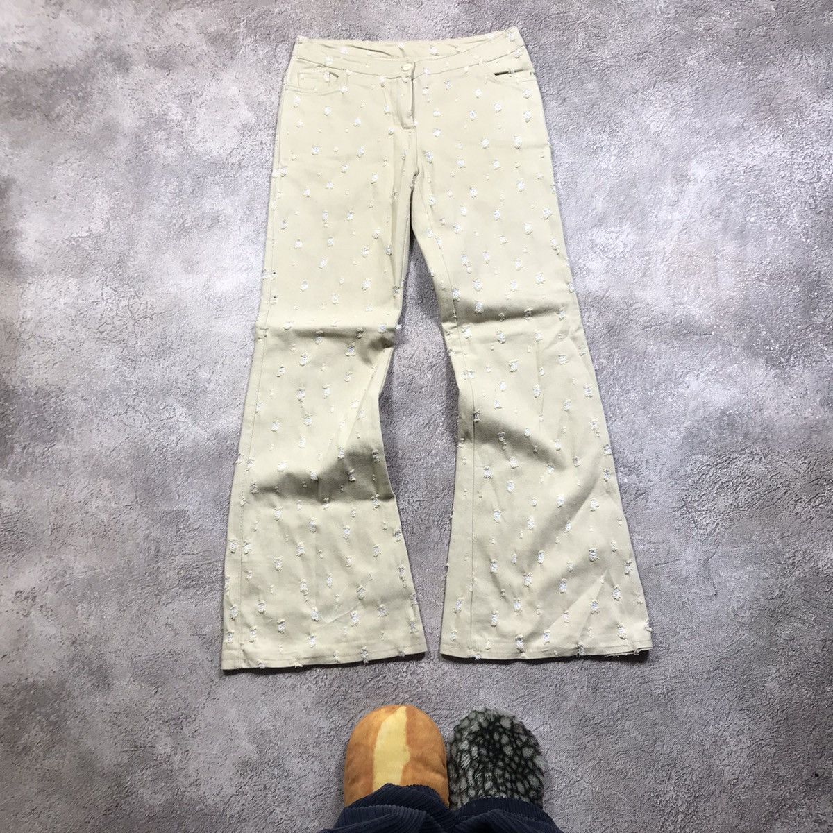 Vintage Vintage Y2K Distressed Flared Pants Baggy Skate Grunge 29 Size 29" - 1 Thumbnail