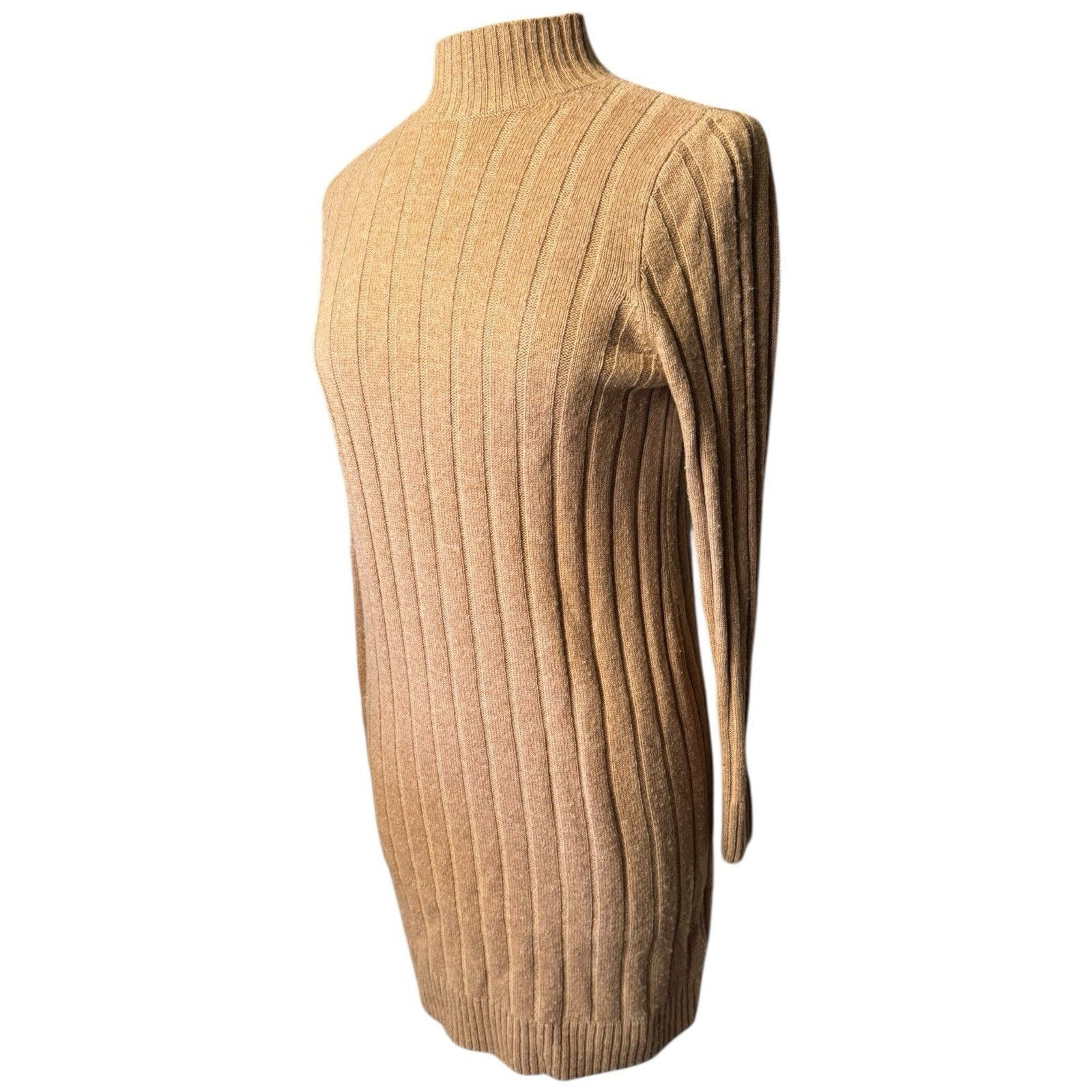 Madewell Madewell NEW Sweater Dress Small Camel Knit Ribbed Mock Neck Size S / US 4 / IT 40 - 2 Thumbnail