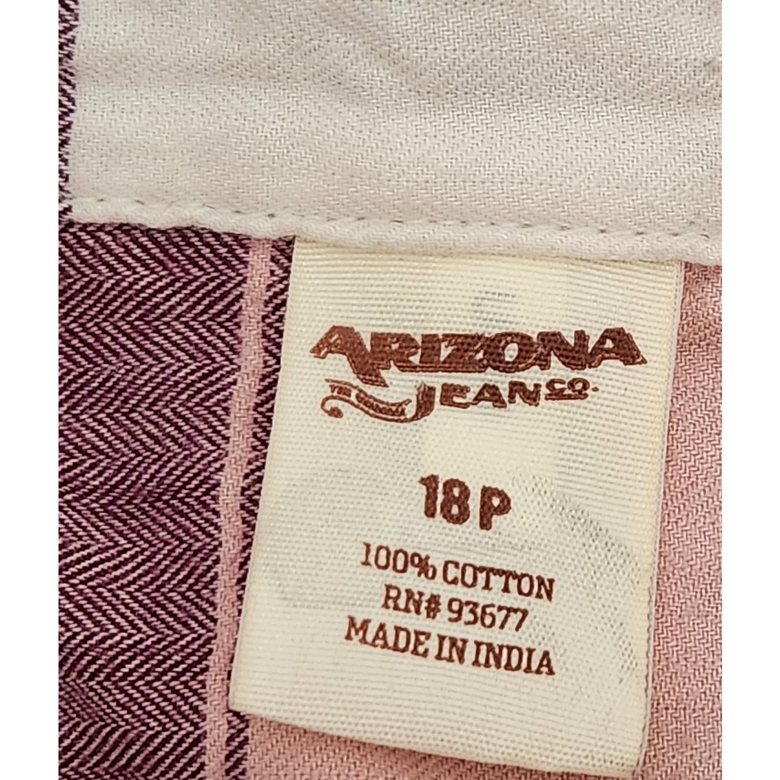 Arizona Jean Co. Arizona Jeans Co Pink Purple Plaid Henley Top 18P Soft Size XXL / US 16-18 / IT 52-54 - 5 Thumbnail