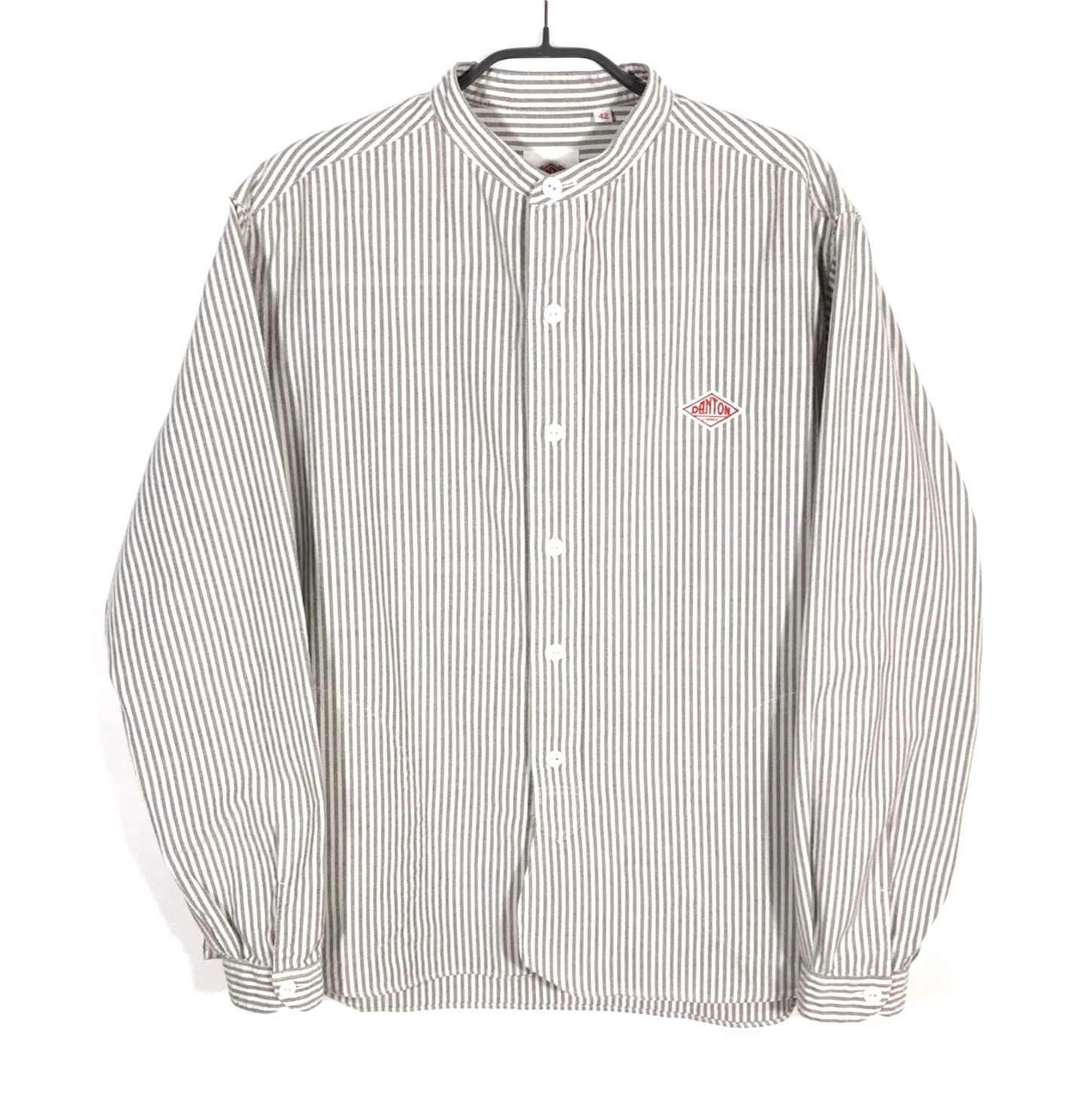 Danton oxford band collar shirt pattern men's sz 42