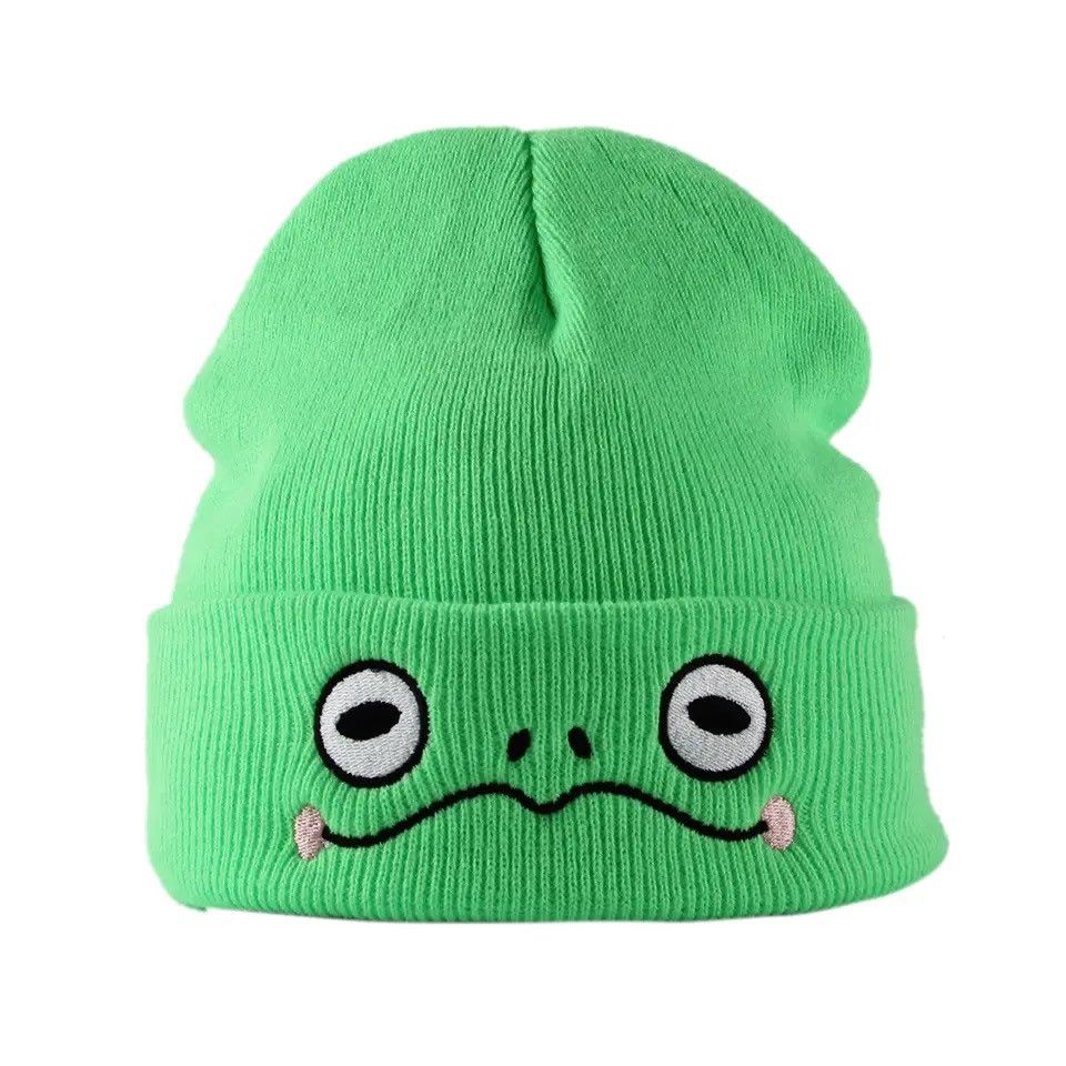 Other Sad Green Frog Knitted Hats Embroidery Size ONE SIZE - 1 Thumbnail