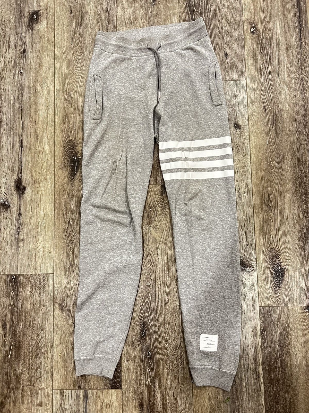 image of Thom Browne 4-Bar Stripe Sweatpants Size 4 in Grey, Men's