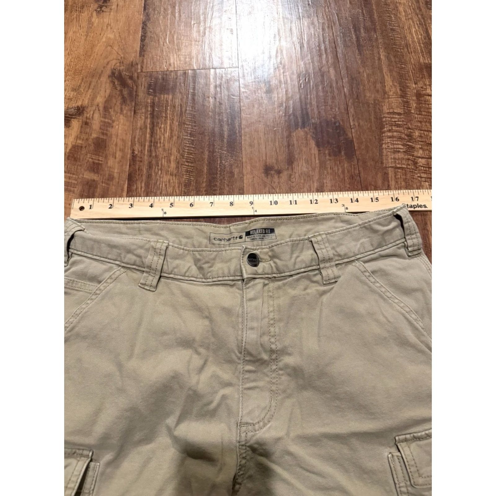Carhartt Carhartt Cargo Shorts Mens 34 Relaxed Fit Beige Heavy Duty 103542 Workwear (F650) Size US 34 / EU 50 - 4 Thumbnail