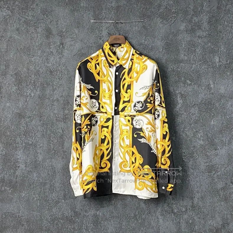 Versace Versace Classic mulberry silk baroque print shirt Size US L / EU 52-54 / 3 - 2 Thumbnail