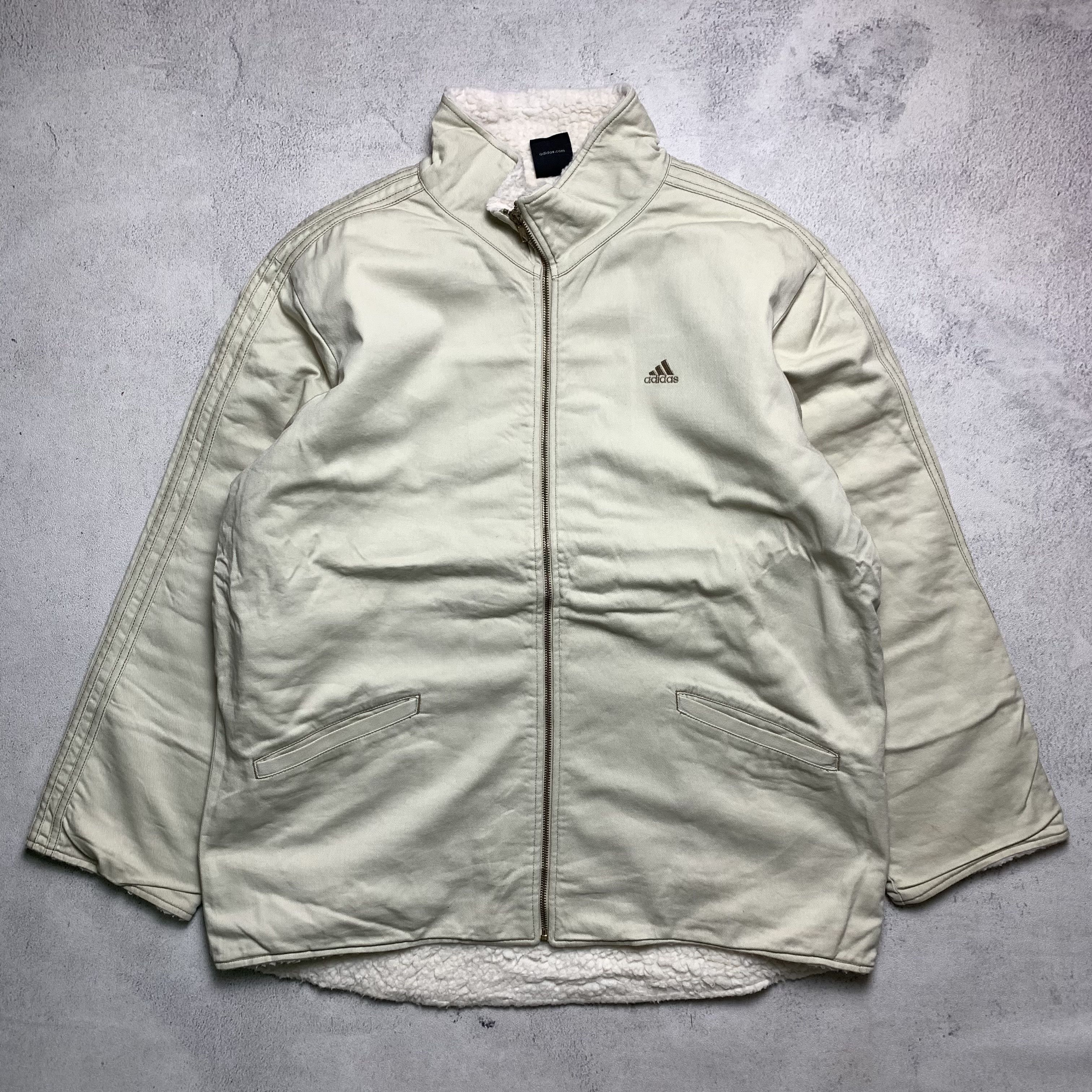 Adidas 2000s Adidas Three Stripes Fur Lined Coat Jacket Y2K Size US L / EU 52-54 / 3 - 2 Thumbnail